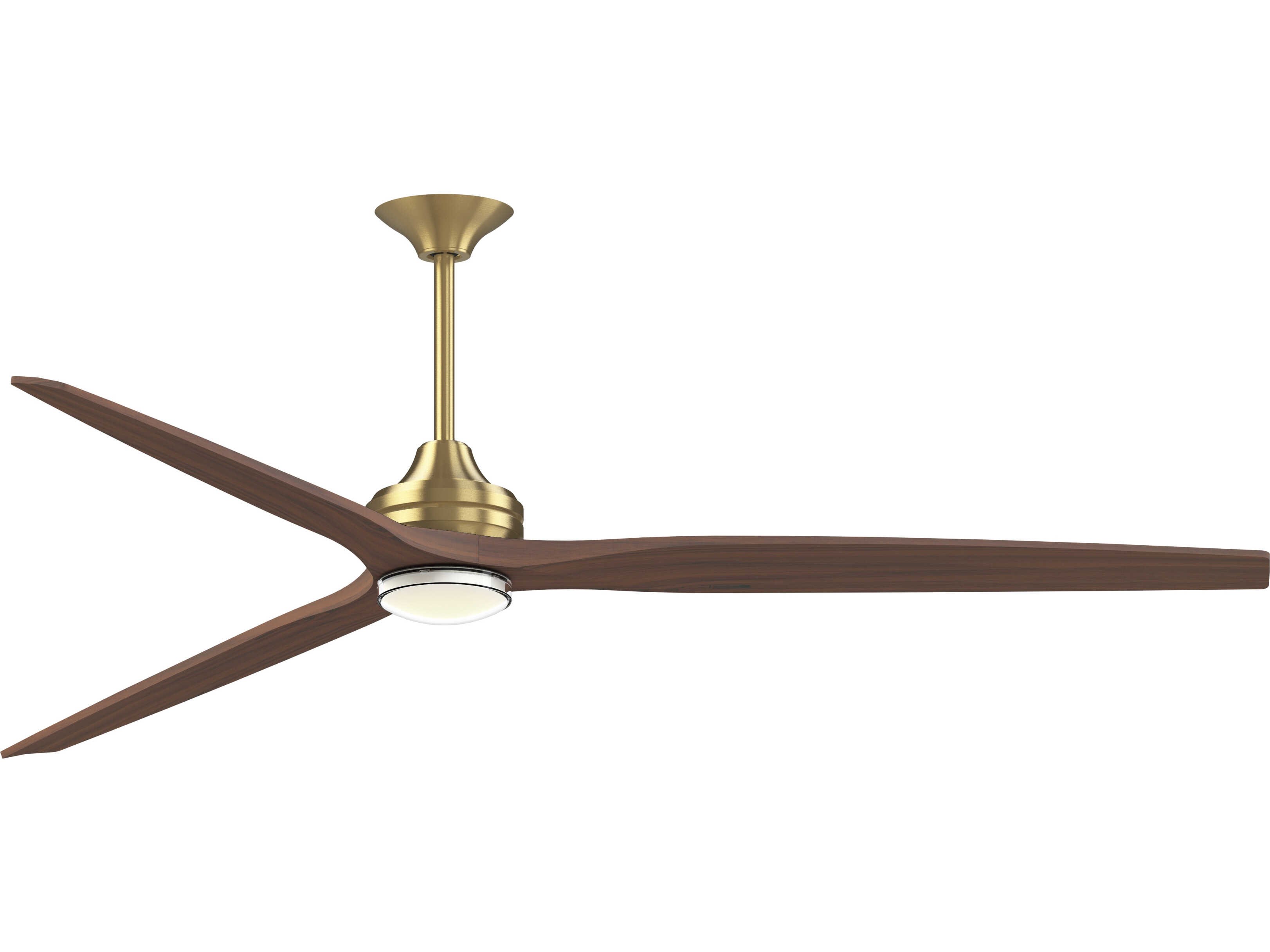 Fanimation FPD6721BBS-84WK-DWLK Spitfire 84 inch Brushed Satin Brass with Whiskey Wood Blades Indoor/Outdoor Smart Ceiling Fan in 14, Kit