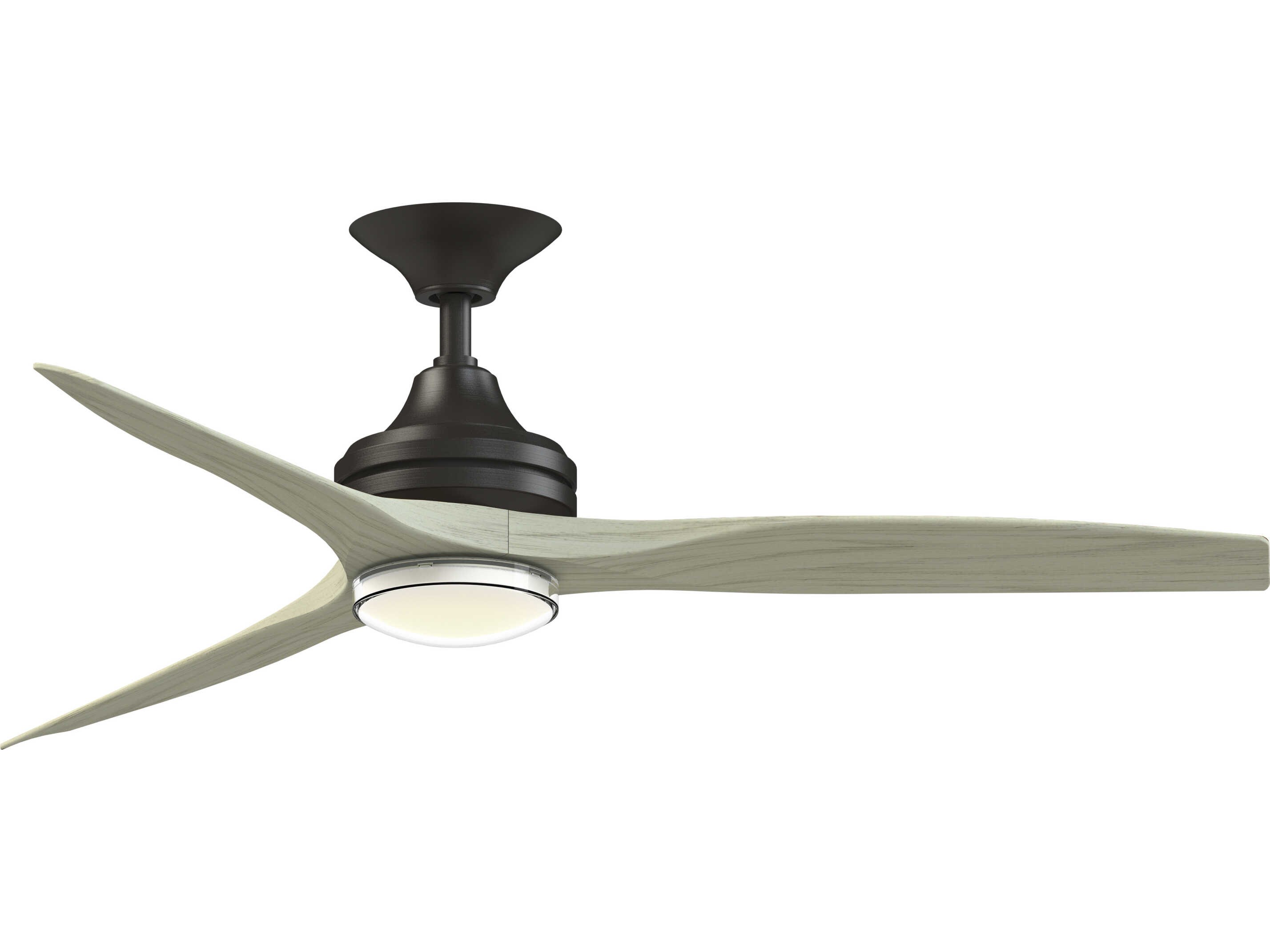 Fanimation FPD6721BDZ-54LO-DWLK Spitfire 54 inch Dark Bronze with Light Oak Blades Indoor/Outdoor Smart Ceiling Fan in 21, Kit