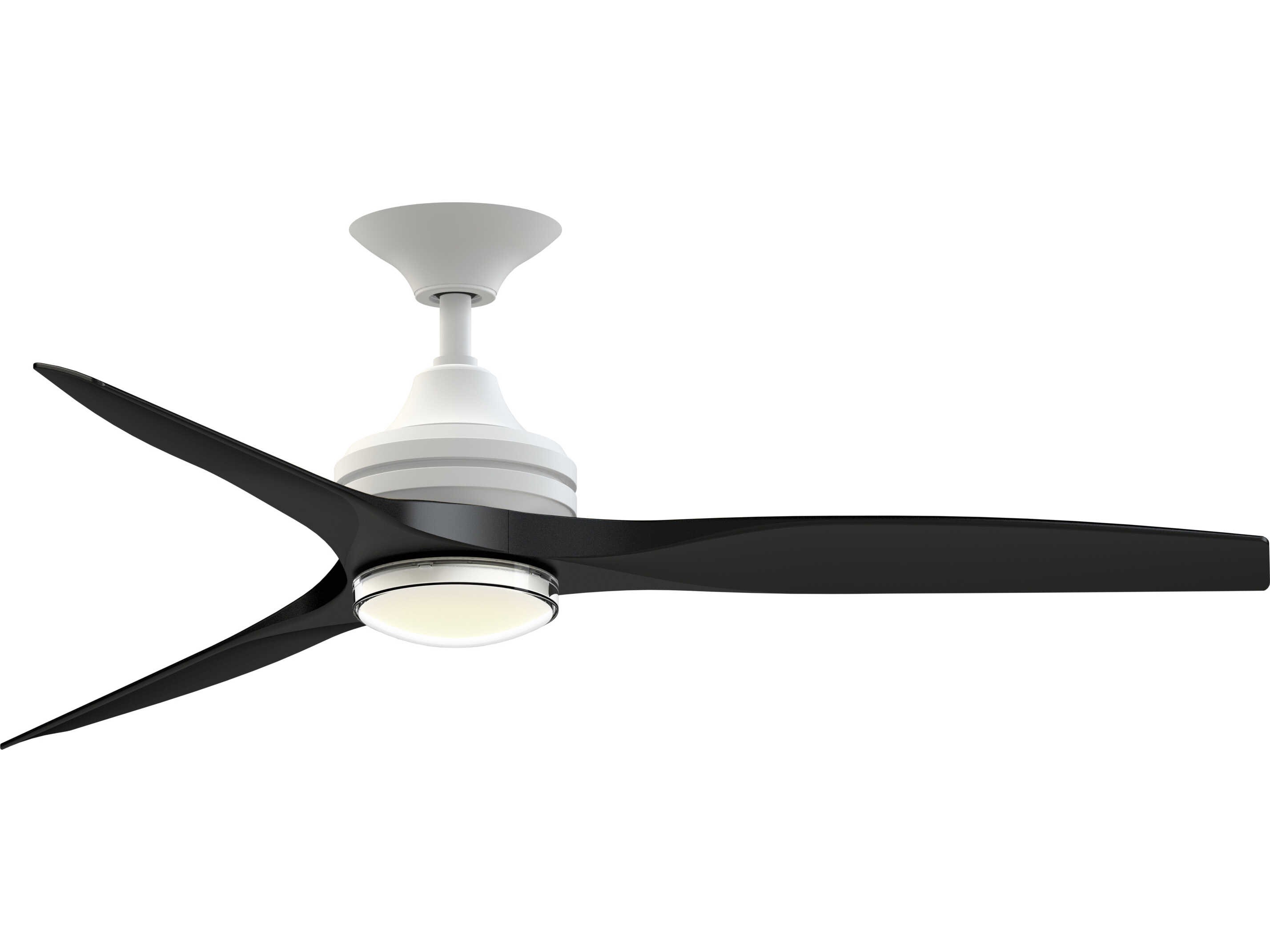Fanimation FPD6721BMW-54BL-DWLK Spitfire 54 inch Matte White with Black Blades Indoor/Outdoor Smart Ceiling Fan in 21, Kit
