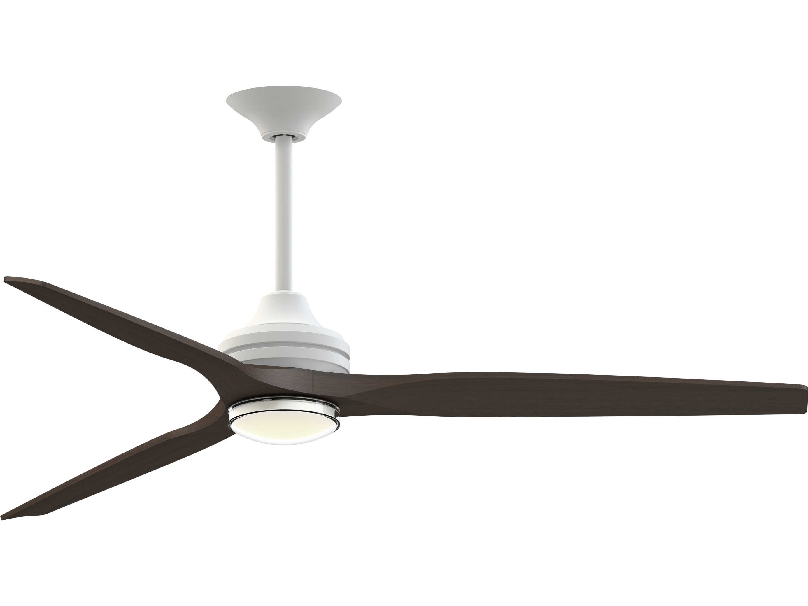Fanimation FPD6721BMW-64DWA-DWLK Spitfire 64 inch Matte White with Dark Walnut Blades Indoor/Outdoor Smart Ceiling Fan in 14, Kit