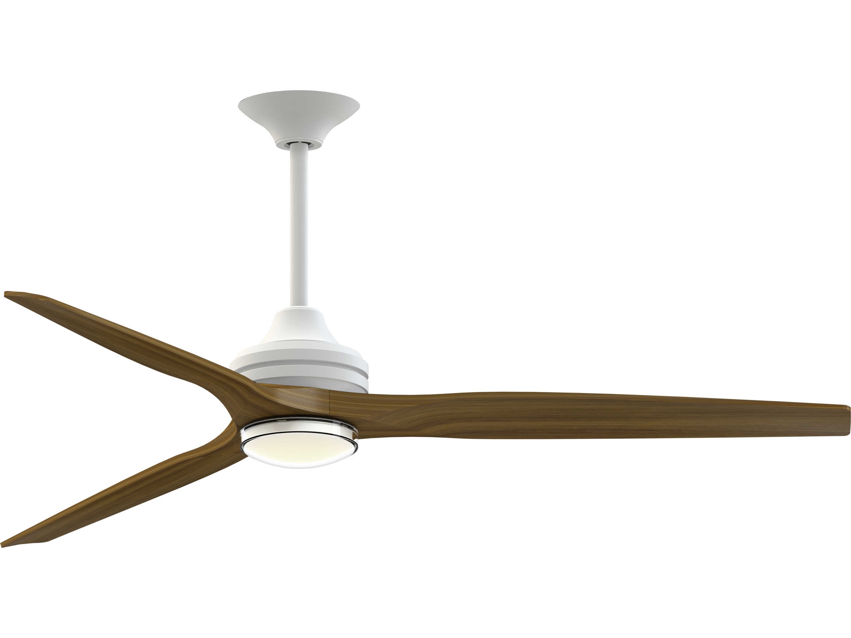 Fanimation FPD6721BMW-64K-DWLK Spitfire 64 inch Matte White with Koa Blades Indoor/Outdoor Smart Ceiling Fan in 14, Kit