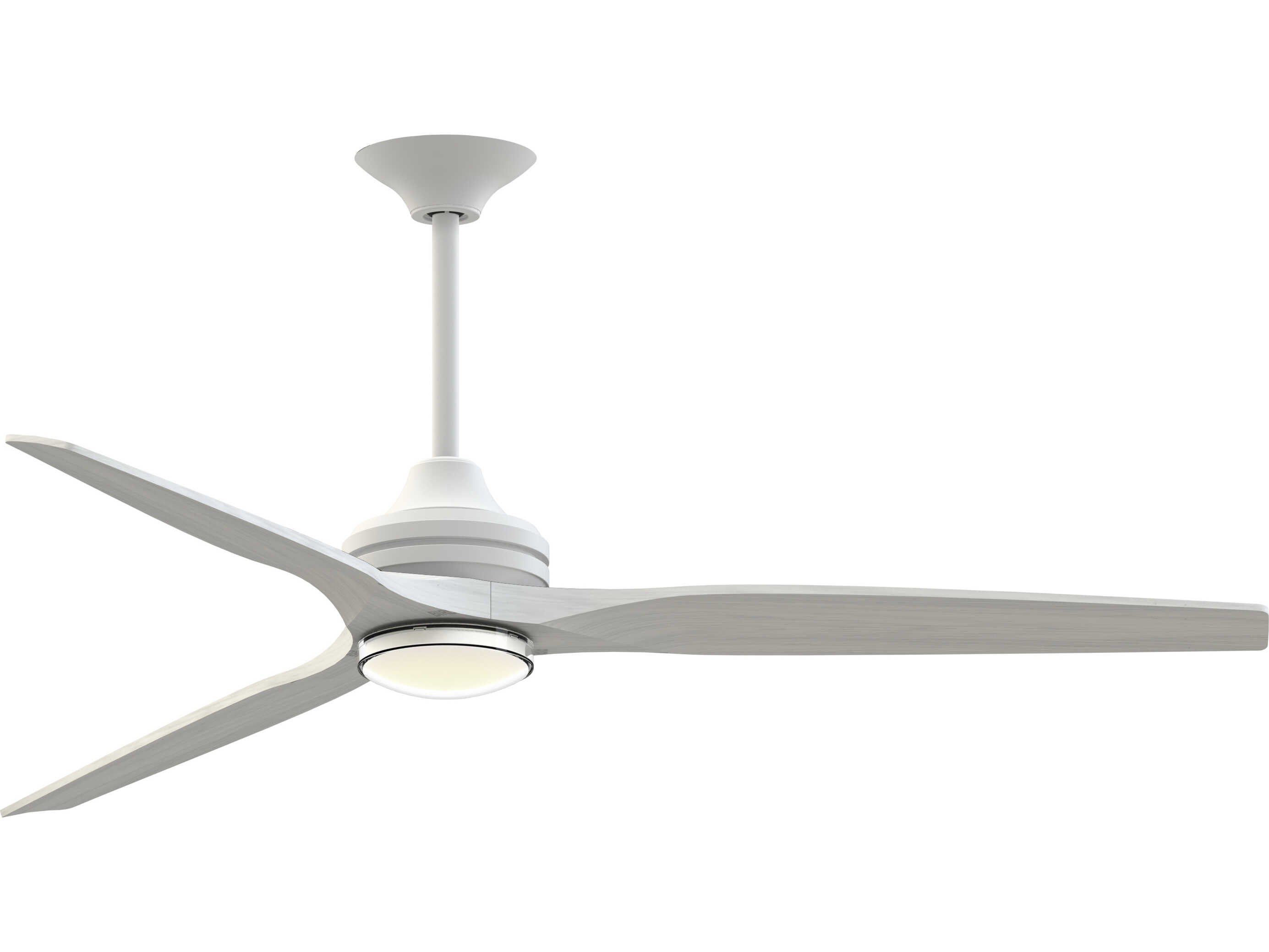 Fanimation FPD6721BMW-64WW-DWLK Spitfire 64 inch Matte White with White Washed Blades Indoor/Outdoor Smart Ceiling Fan in 14, Kit