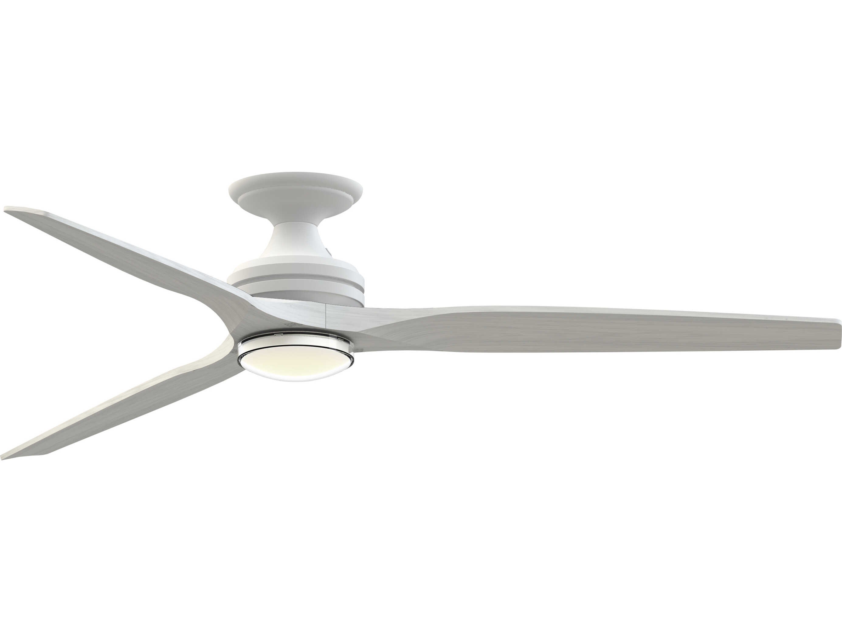 Fanimation FPD6721BMW-64WW-DWLK-F Spitfire 64 inch Matte White with White Washed Blades Indoor/Outdoor Smart Ceiling Fan in 14, Kit