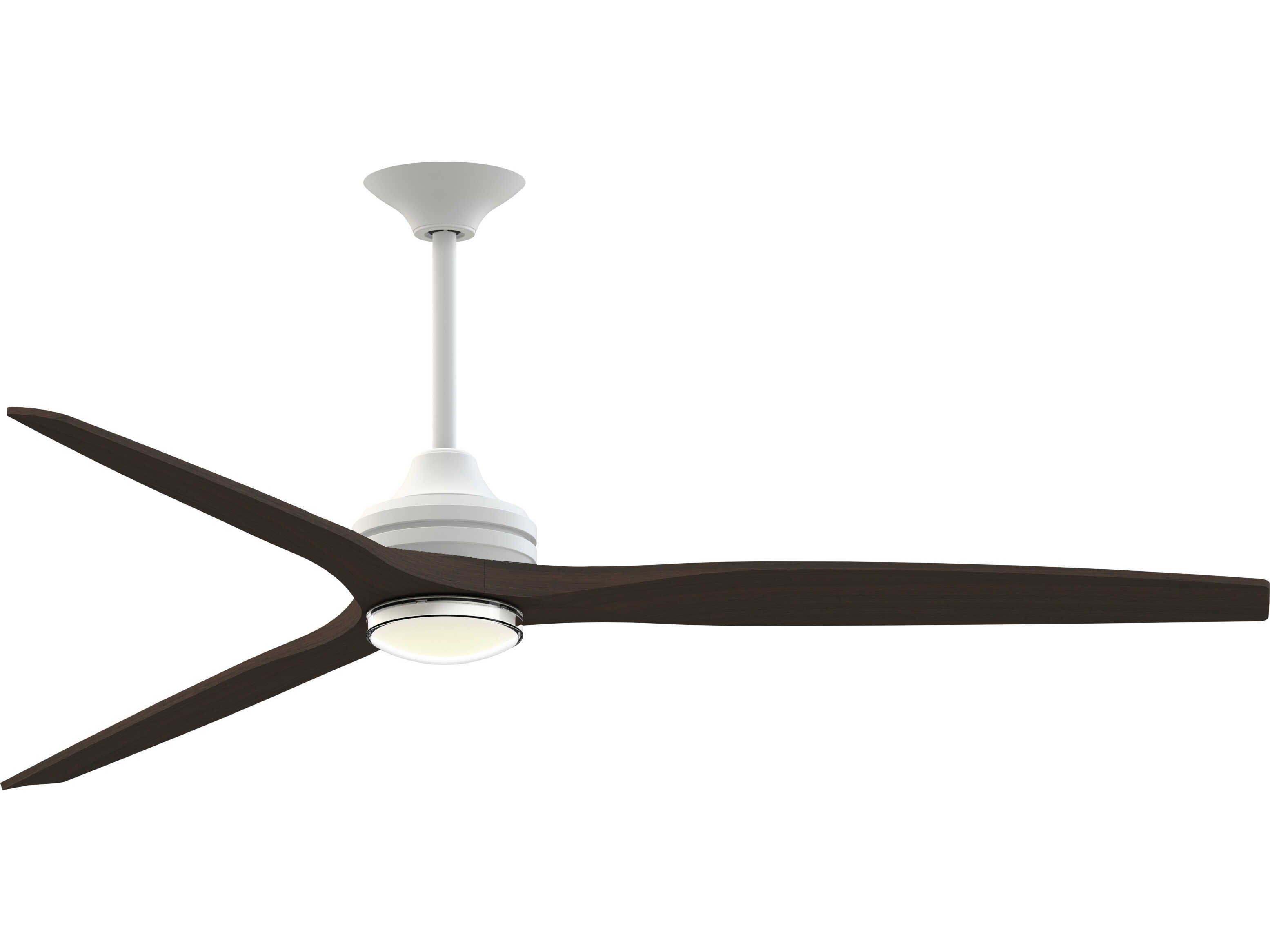 Fanimation FPD6721BMW-72DWA-DWLK Spitfire 72 inch Matte White with Dark Walnut Blades Indoor/Outdoor Smart Ceiling Fan in 14, Kit
