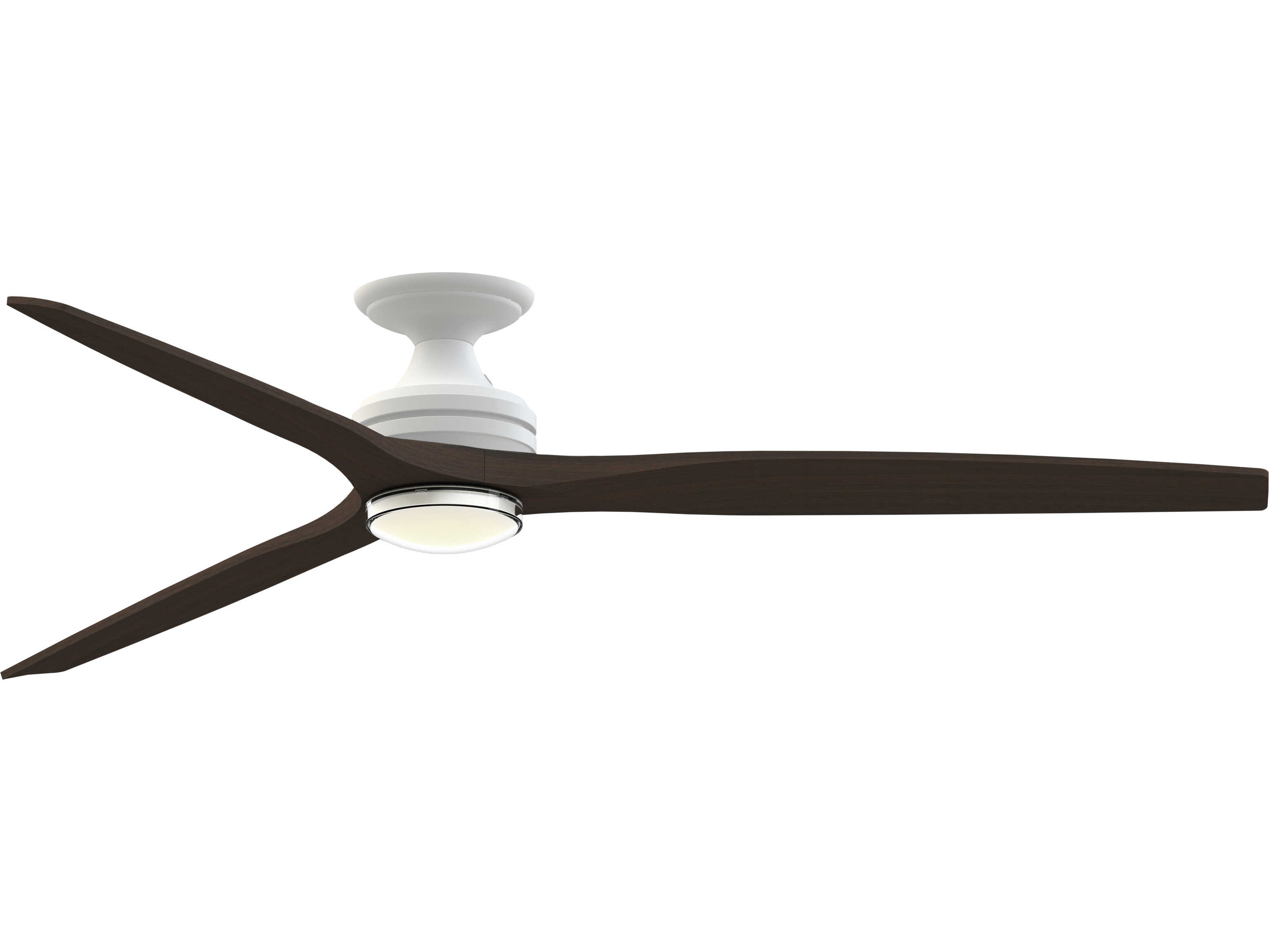 Fanimation FPD6721BMW-72DWADWLKF Spitfire 72 inch Matte White with Dark Walnut Blades Indoor/Outdoor Smart Ceiling Fan, Kit
