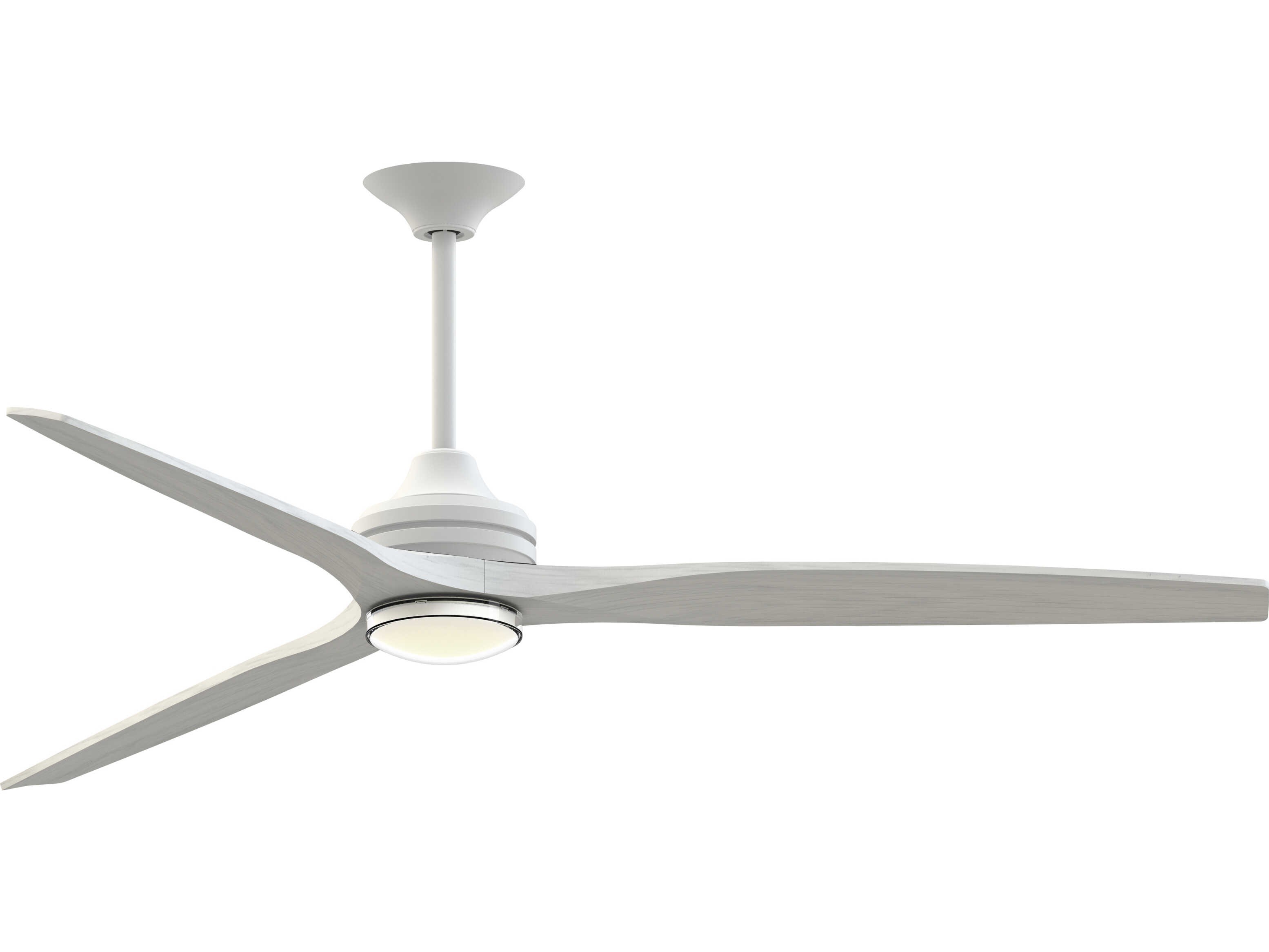 Fanimation FPD6721BMW-72WW-DWLK Spitfire 72 inch Matte White with White Washed Blades Indoor/Outdoor Smart Ceiling Fan in 14, Kit