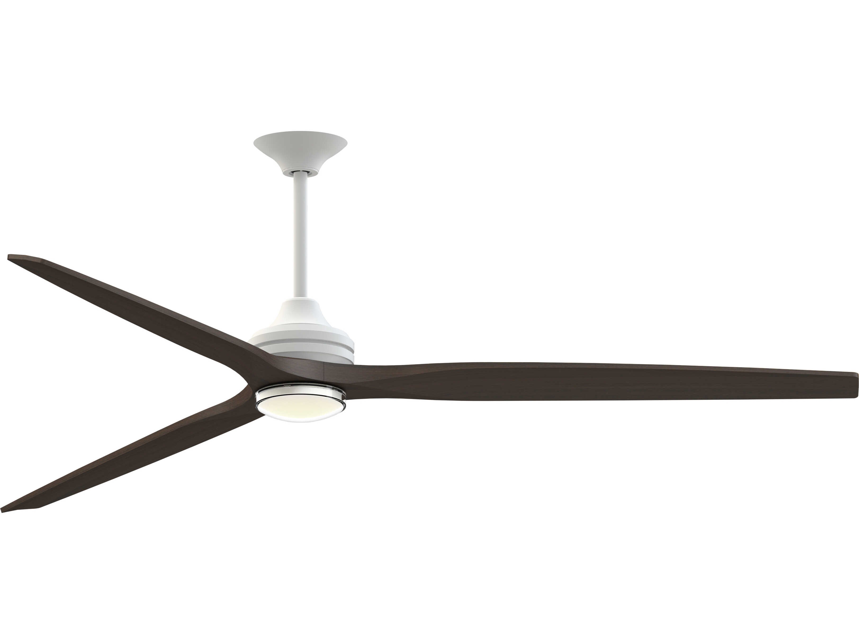 Fanimation FPD6721BMW-84DWA-DWLK Spitfire 84 inch Matte White with Dark Walnut Blades Indoor/Outdoor Smart Ceiling Fan in 14, Kit