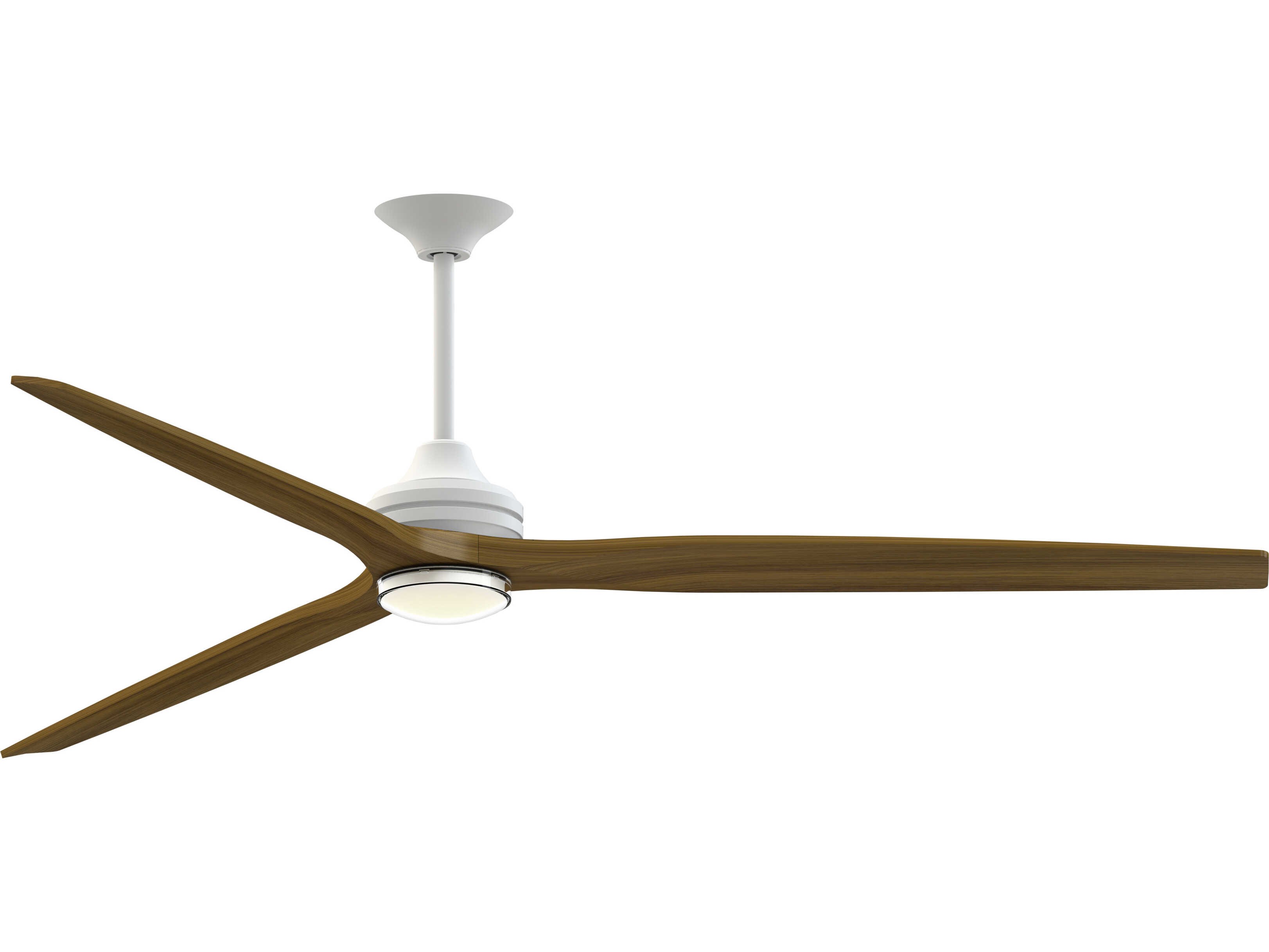 Fanimation FPD6721BMW-84K-DWLK Spitfire 84 inch Matte White with Koa Blades Indoor/Outdoor Smart Ceiling Fan in 14, Kit