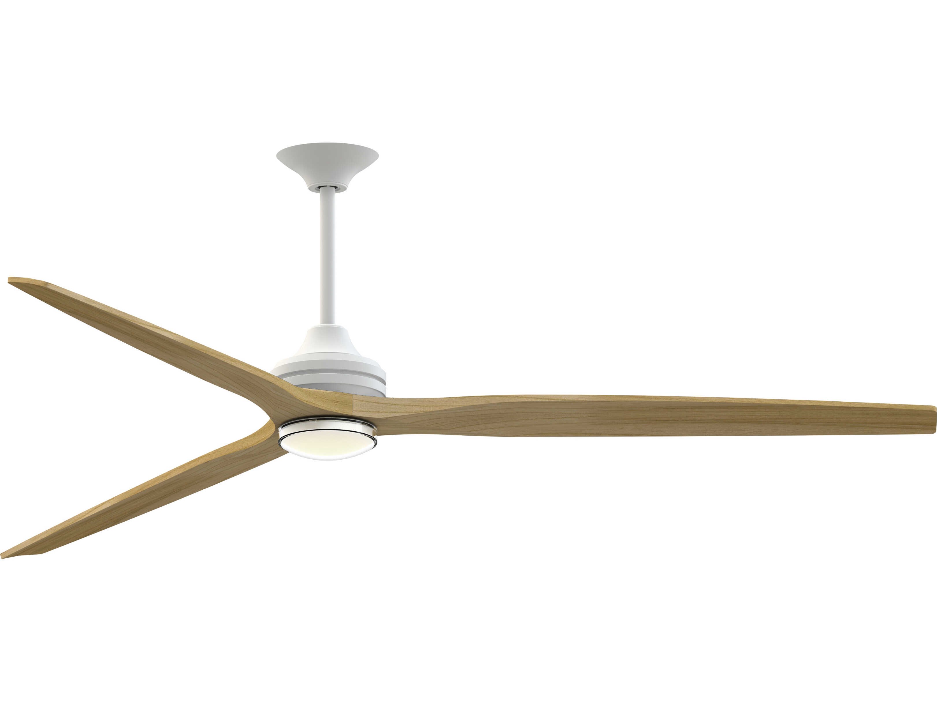 Fanimation FPD6721BMW-84N-DWLK Spitfire 84 inch Matte White with Natural Blades Indoor/Outdoor Smart Ceiling Fan in 14, Kit