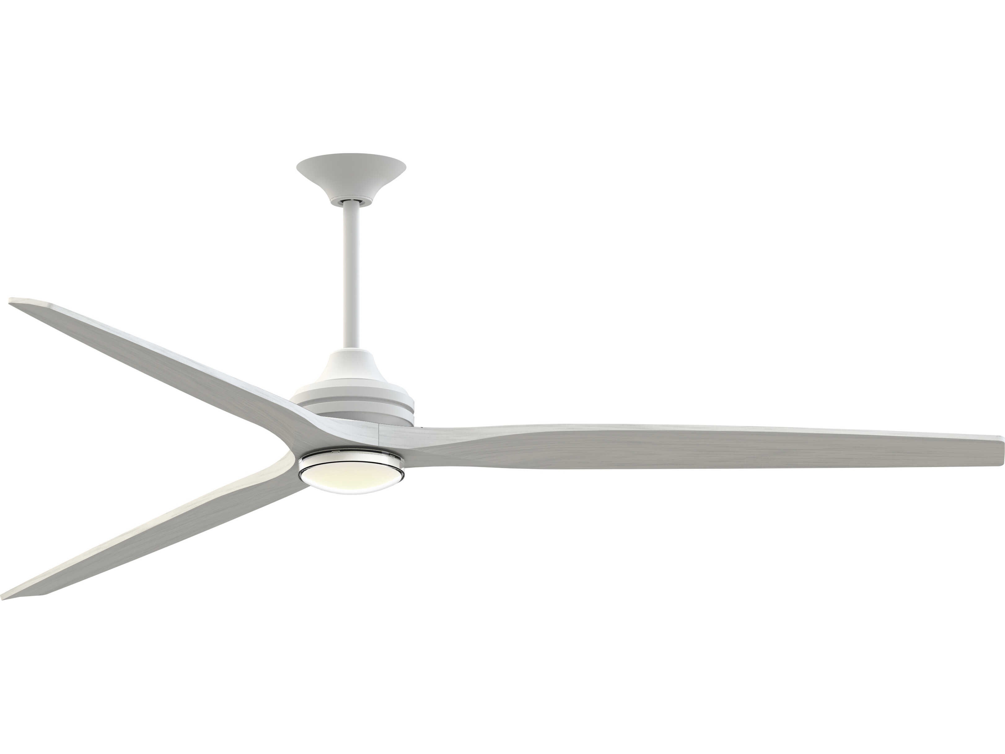 Fanimation FPD6721BMW-84WW-DWLK Spitfire 84 inch Matte White with White Washed Blades Indoor/Outdoor Smart Ceiling Fan in 14, Kit