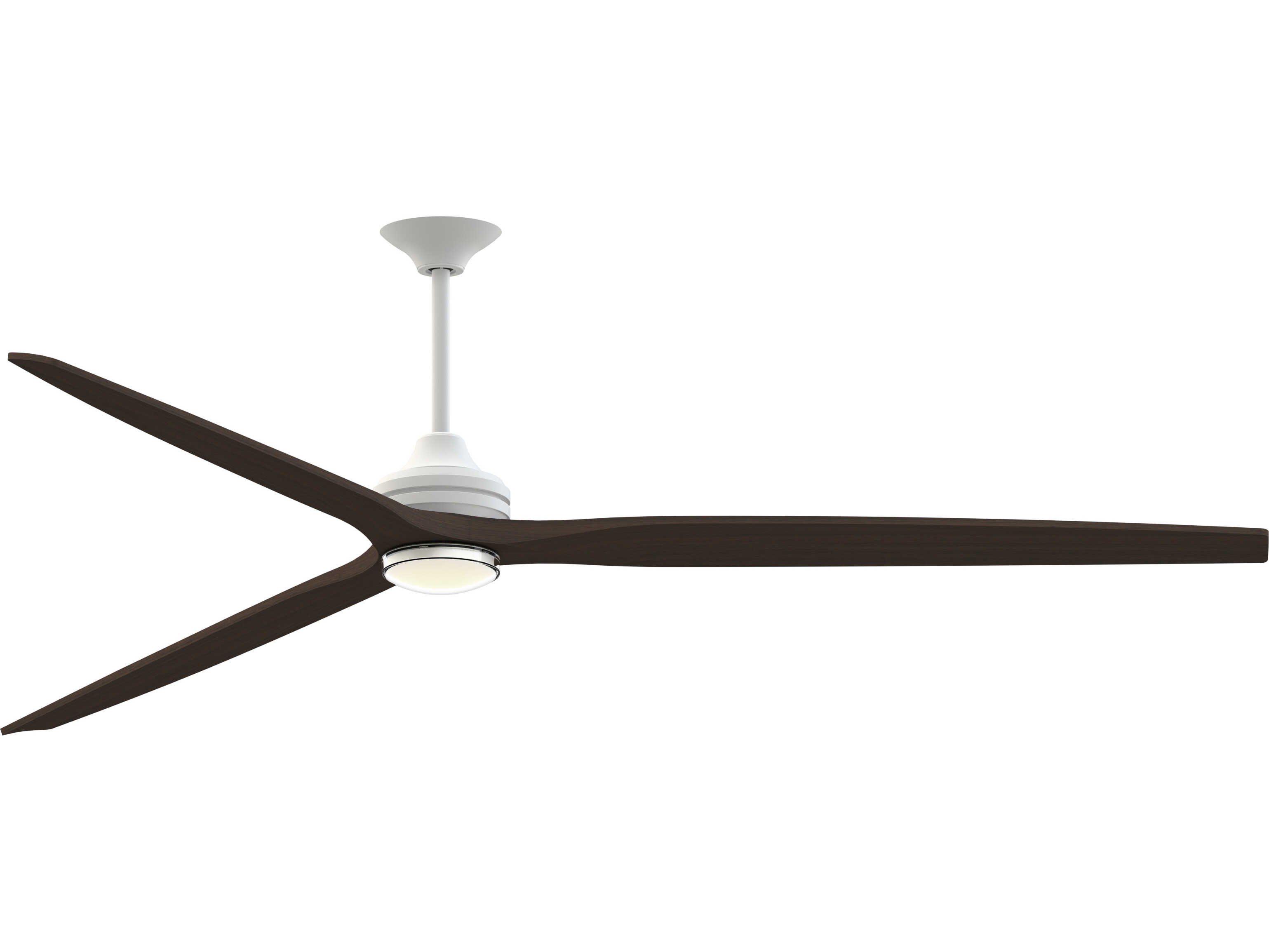 Fanimation FPD6721BMW-96DWA-DWLK Spitfire 96 inch Matte White with Dark Walnut Blades Indoor/Outdoor Smart Ceiling Fan in 14, Kit