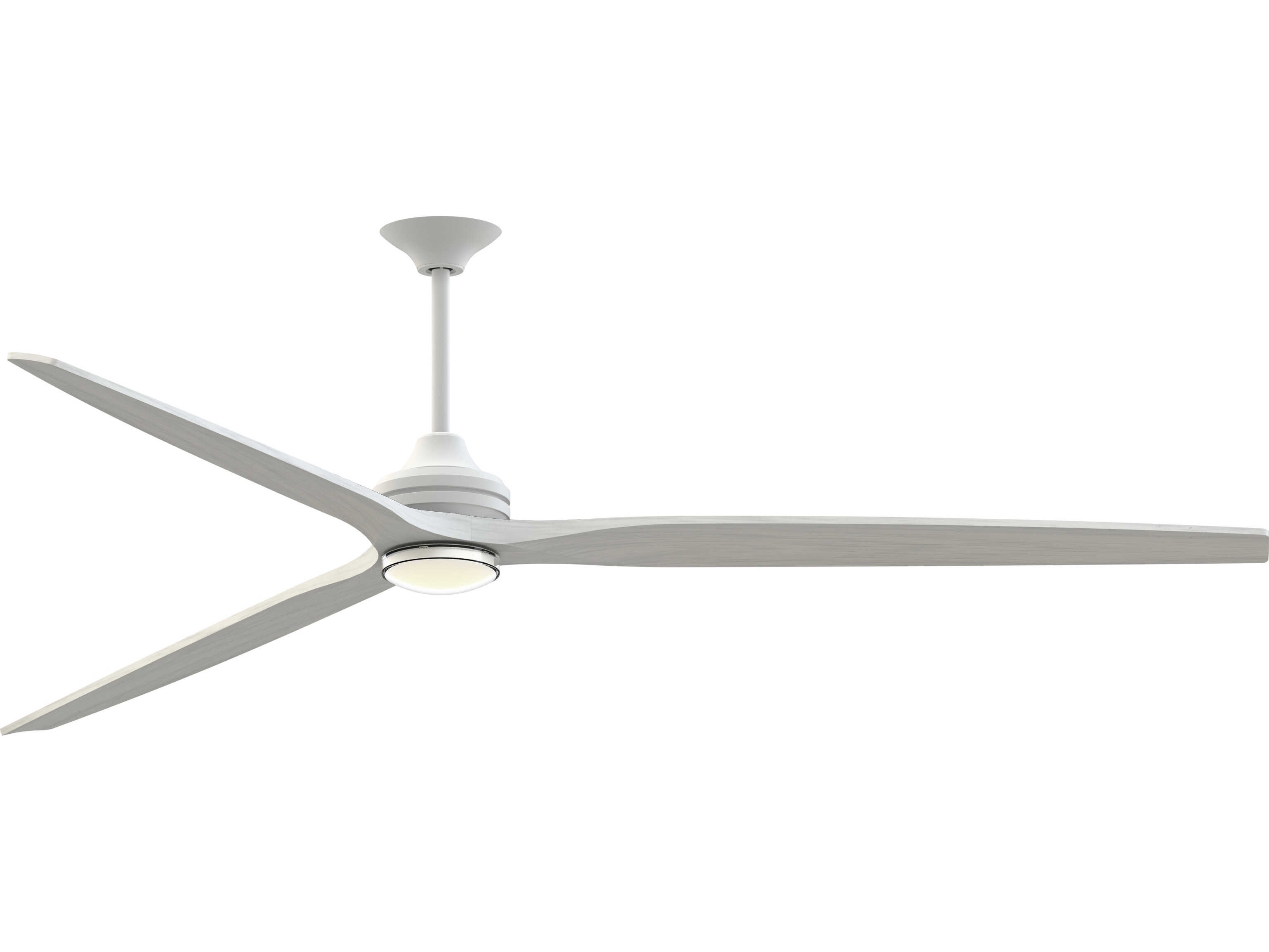 Fanimation FPD6721BMW-96WW-DWLK Spitfire 96 inch Matte White with White Washed Blades Indoor/Outdoor Smart Ceiling Fan in 14, Kit