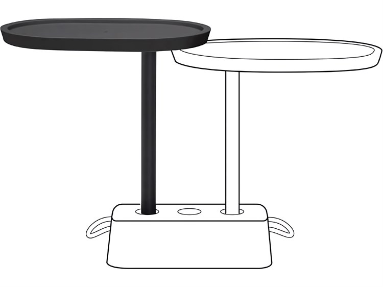 Fatboy Outdoor Brick Buddy Ova End Table in Anthracite