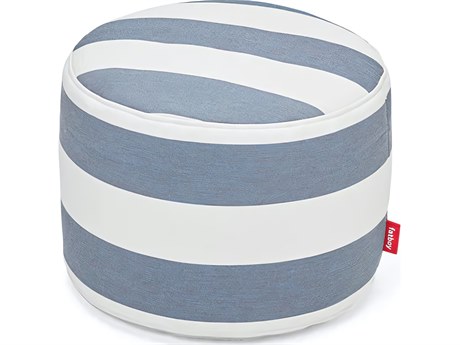 Fatboy Outdoor Point Pouf Ottoman in Stripe Ocean Blue