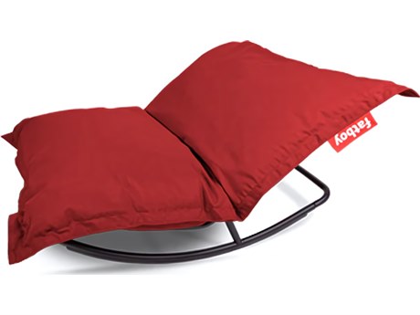 Fatboy Outdoor Original Slim Bean Bag Chair Rock 'n Roll Rocker Bundle in Red