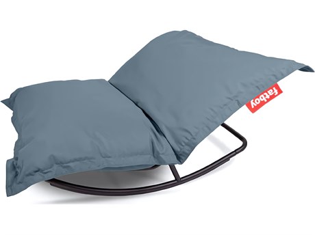Fatboy Outdoor Original Slim Bean Bag Chair Rock 'n Roll Rocker Bundle in Storm Blue
