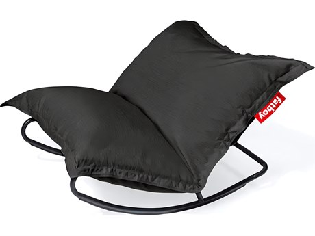 Fatboy Outdoor Original Slim Bean Bag Chair Rock 'n Roll Rocker Bundle in Thunder Grey
