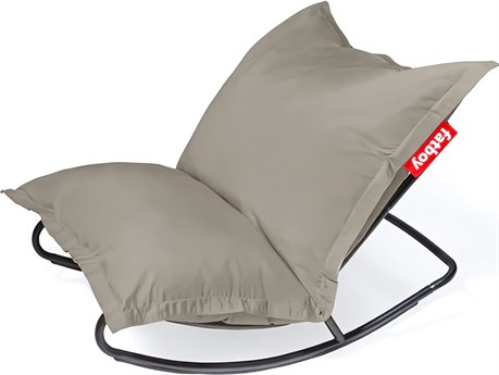 Fatboy Outdoor Original Bean Bag Chair Rock 'n Roll Rocker Bundle in Grey Taupe