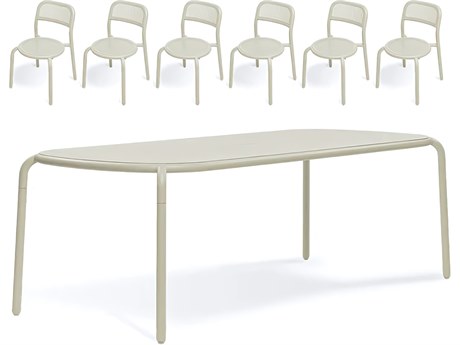 Fatboy Outdoor Toni Tablo Dining Set with Side Chairs in Desert