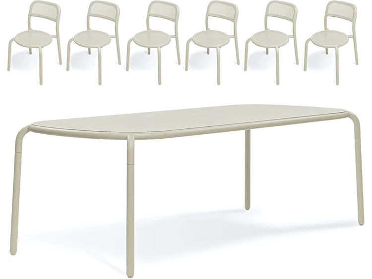 Fatboy Outdoor Toni Tablo Dining Set with Side Chairs in Desert
