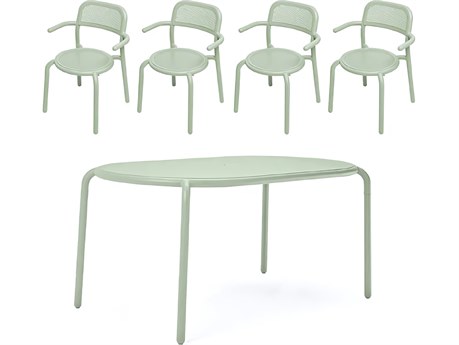 Fatboy Outdoor Toni Tavolo Dining Set with Armchairs in Mist Green