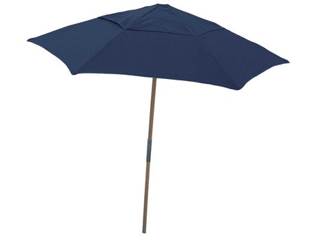 Fiberbuilt Umbrellas Beach Oakwood 7.5' Hexagon Push Up Umbrella