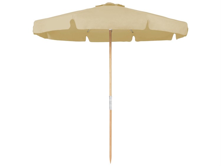 Fiberbuilt Umbrellas Beach Oakwood Natural Oak 7.5' Octagon Push Up Umbrella