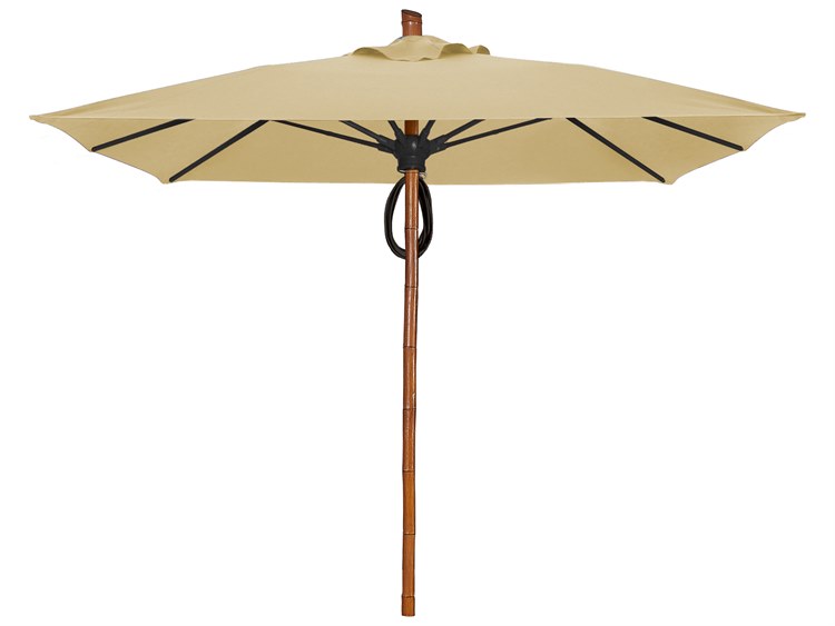 Fiberbuilt Outdoor Umbrellas Prestige - Bambusa Fiberglass 7.5 Foot Square Pulley & Pin Outdoor Umbrella