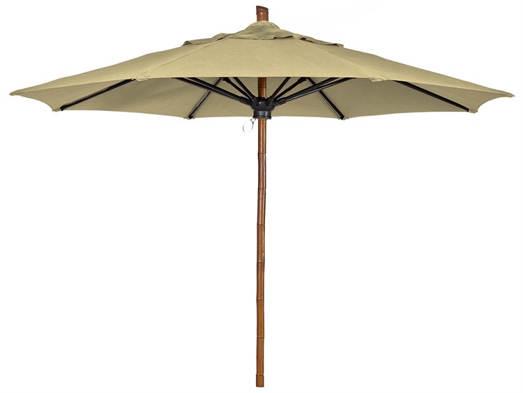 Fiberbuilt Outdoor Patio Umbrellas Prestige - Bambusa Fiberglass 8 Foot Square Pulley and Pin Outdoor Patio Umbrella