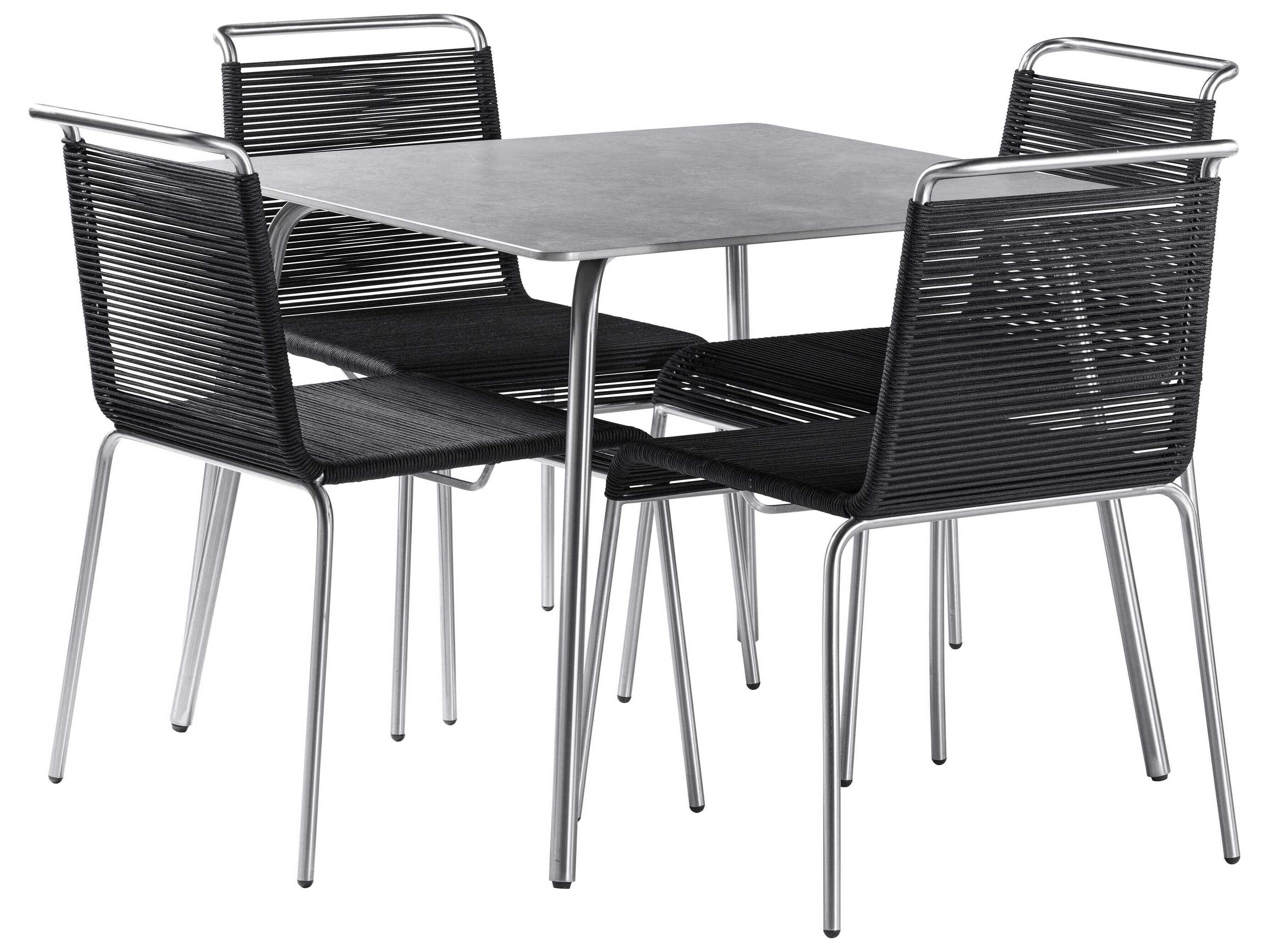 FDB Mobler Outdoor Teglgaard Black Metal Dining Set