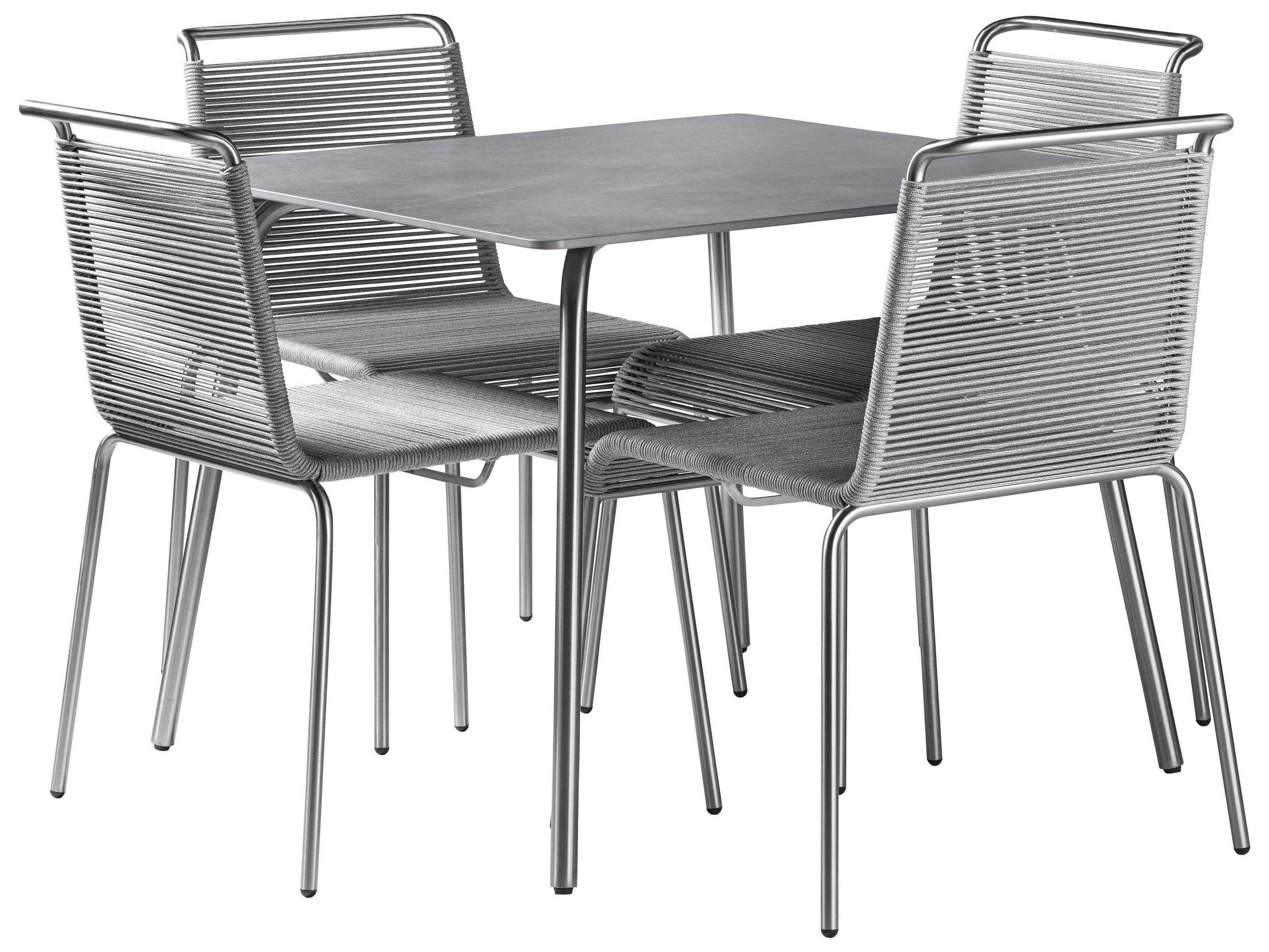 FDB Mobler Outdoor Teglgaard Grey Metal Dining Set