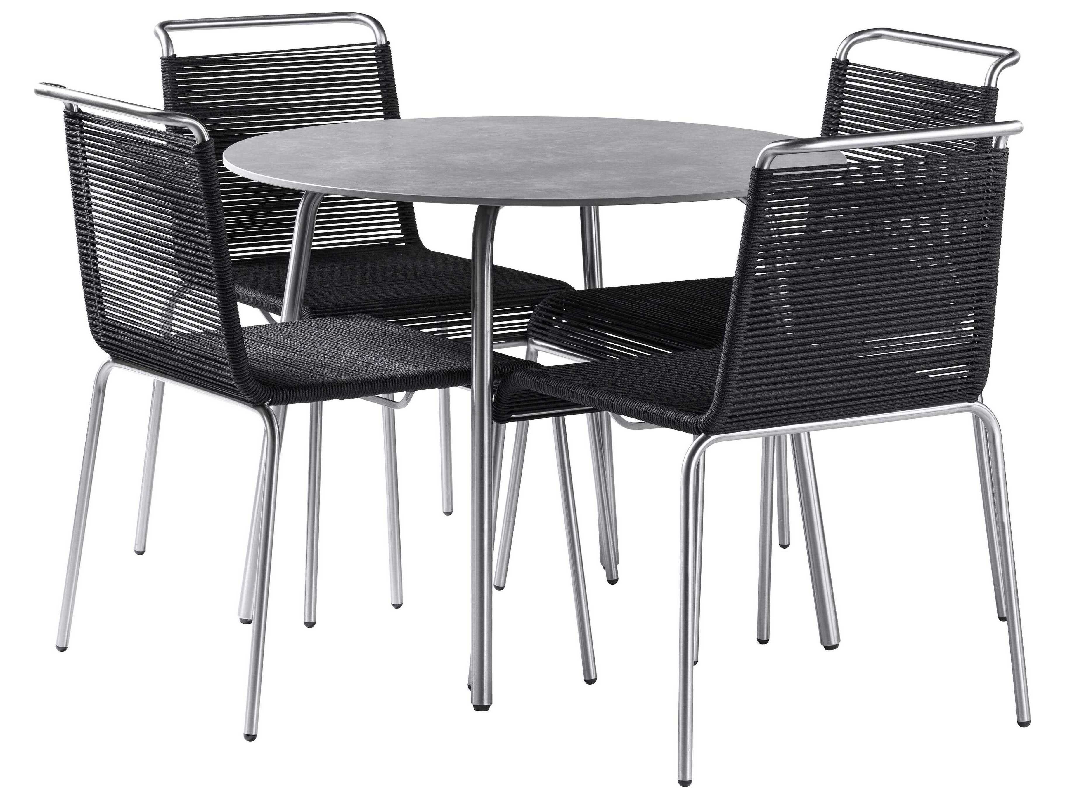FDB Mobler Outdoor Teglgaard Black Metal Dining Set