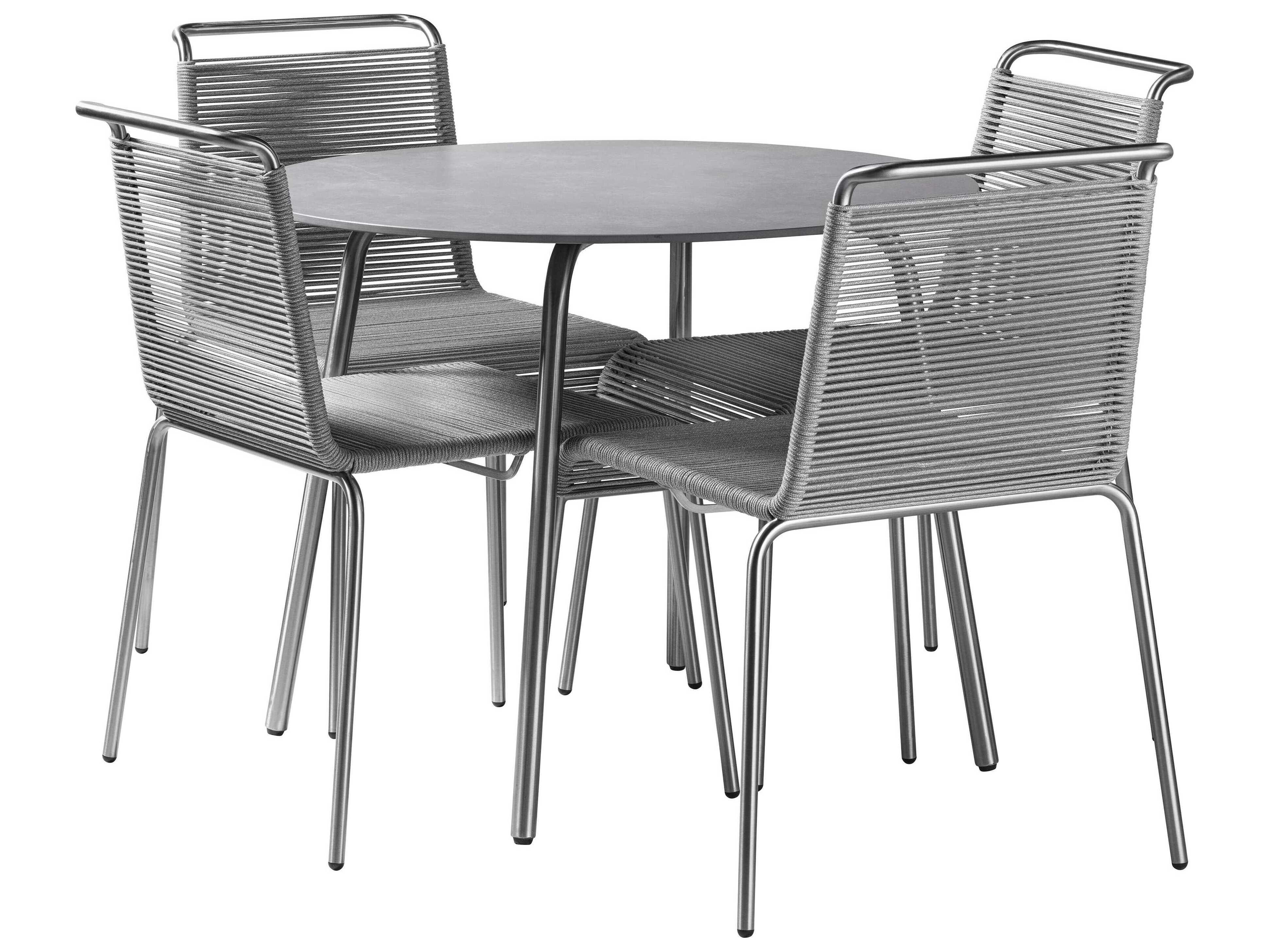 FDB Mobler Outdoor Teglgaard Grey Metal Dining Set