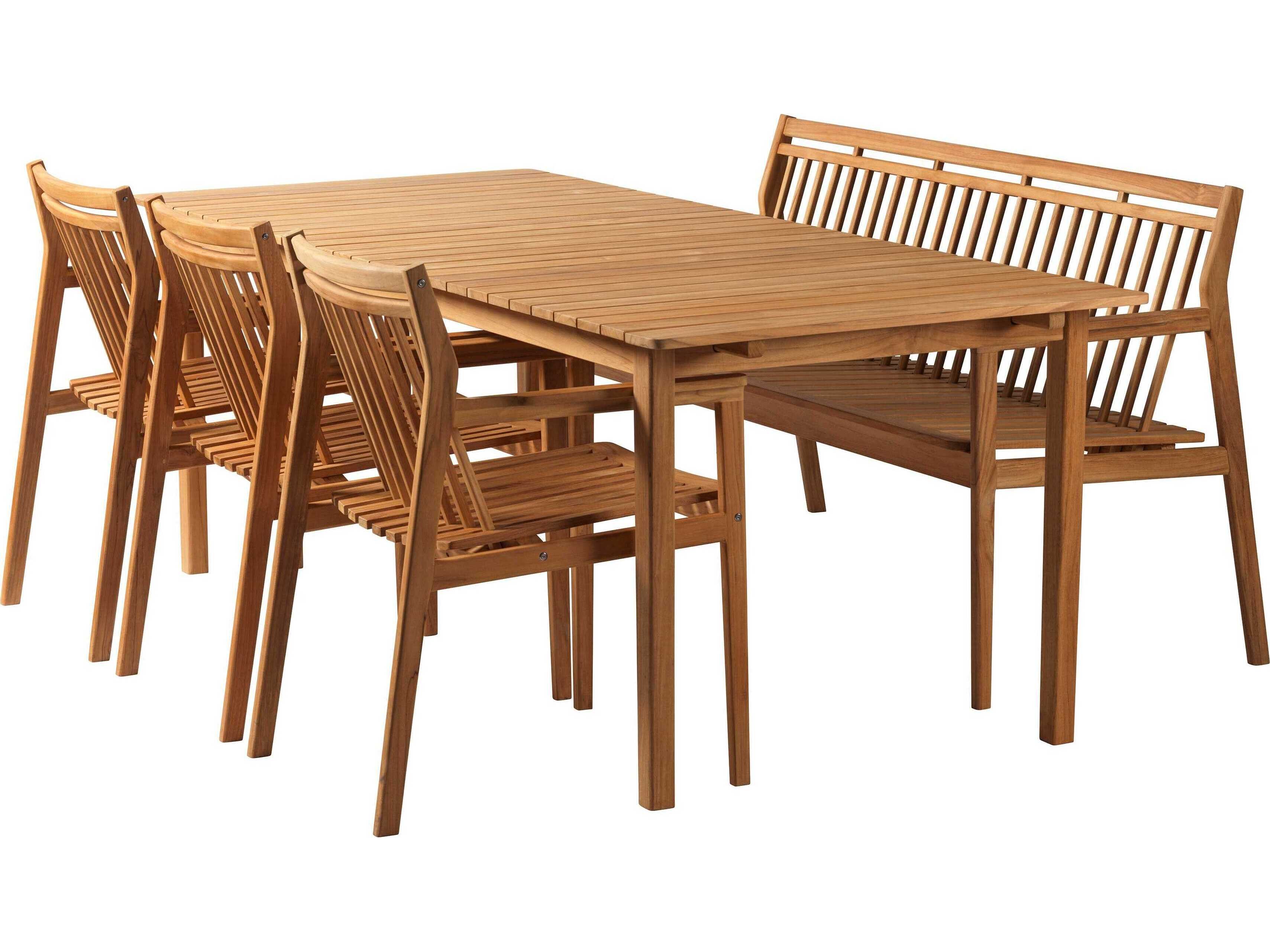 FDB Mobler Outdoor Sammen Wood Dining Set