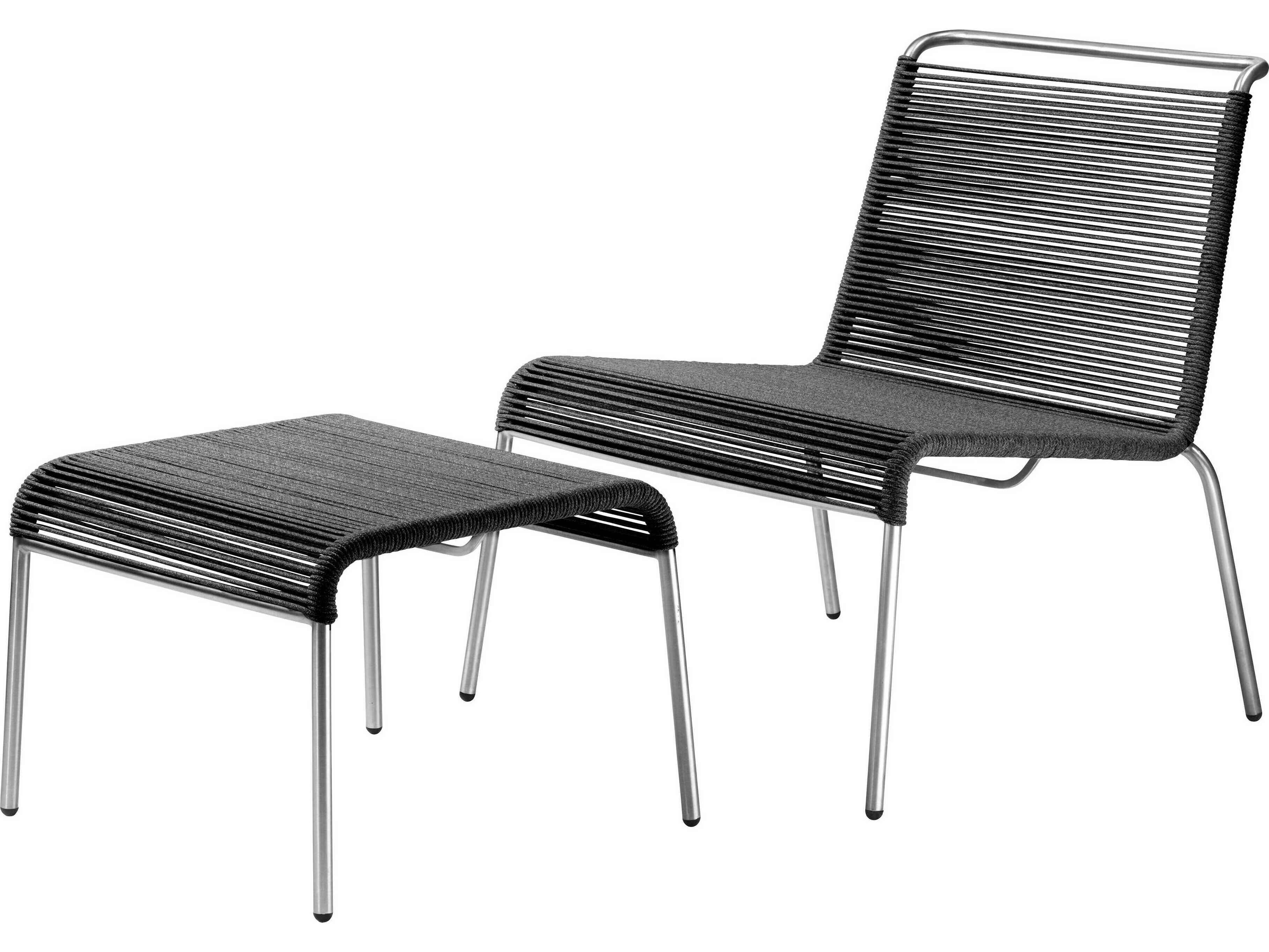 FDB Mobler Outdoor Teglgaard Black Metal Rope Lounge Set