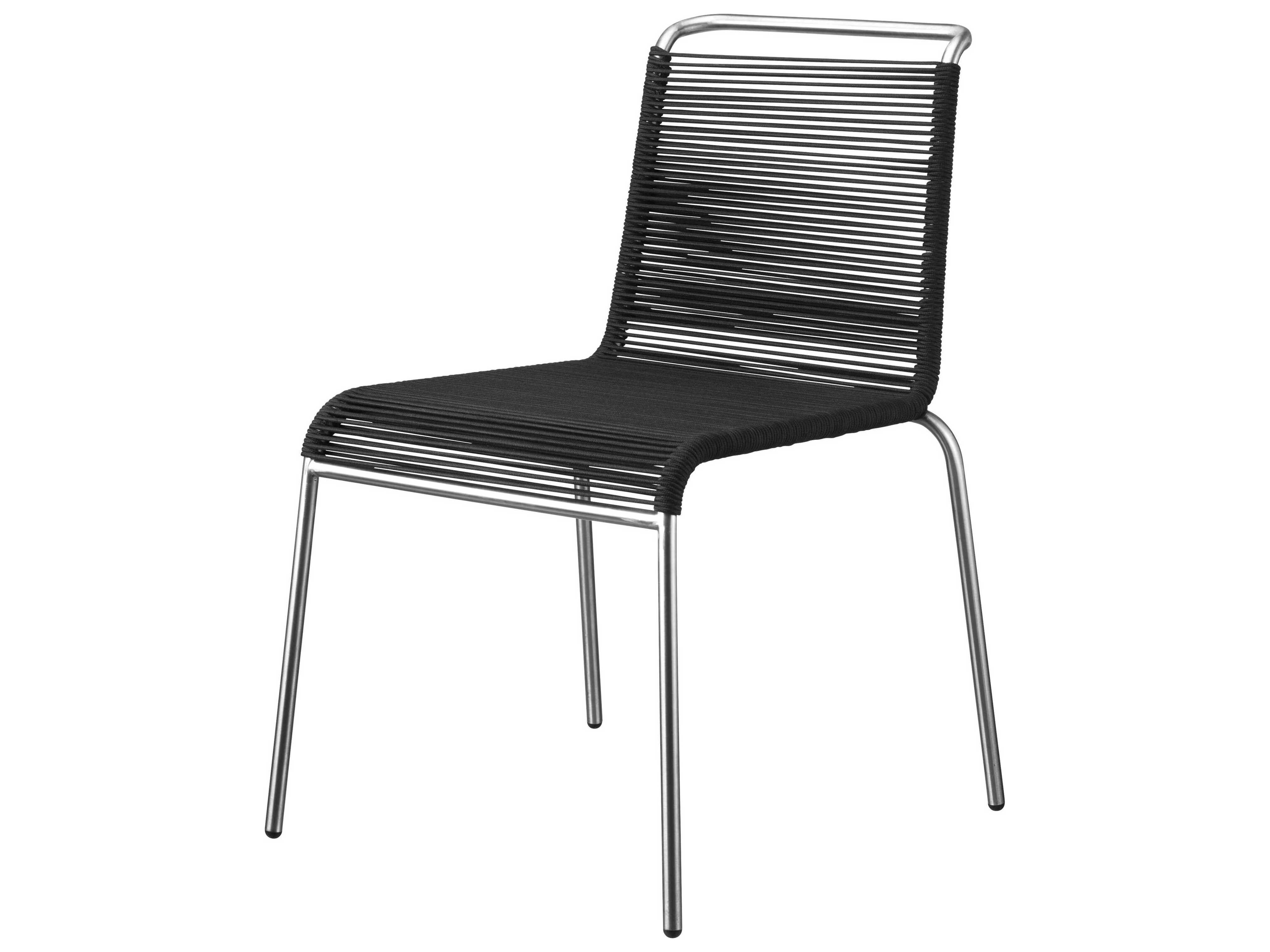 FDB Mobler Outdoor Teglgaard Black Steel Rope Dining Chair