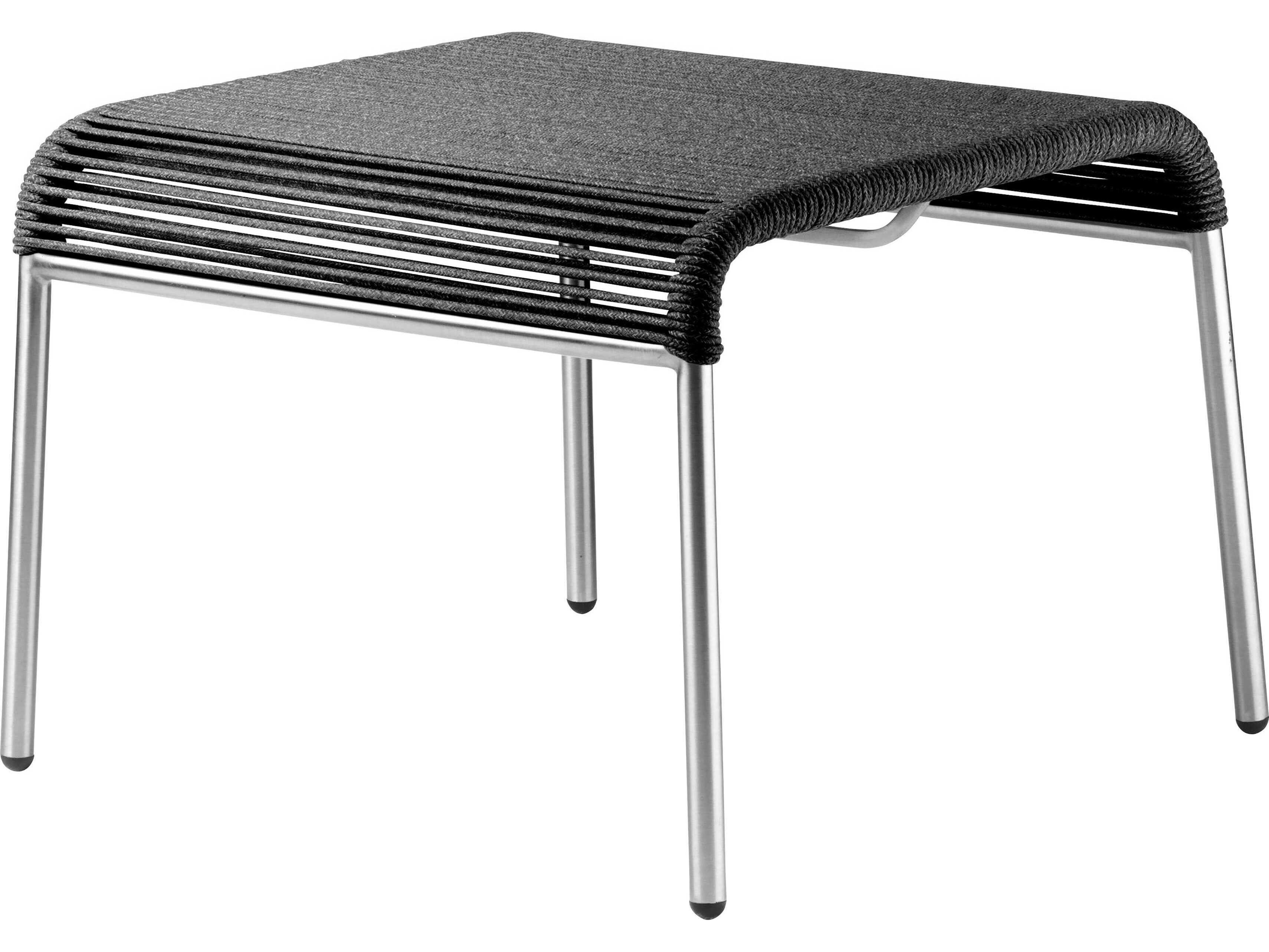 FDB Mobler Outdoor Teglgaard Black Steel Rope Ottoman