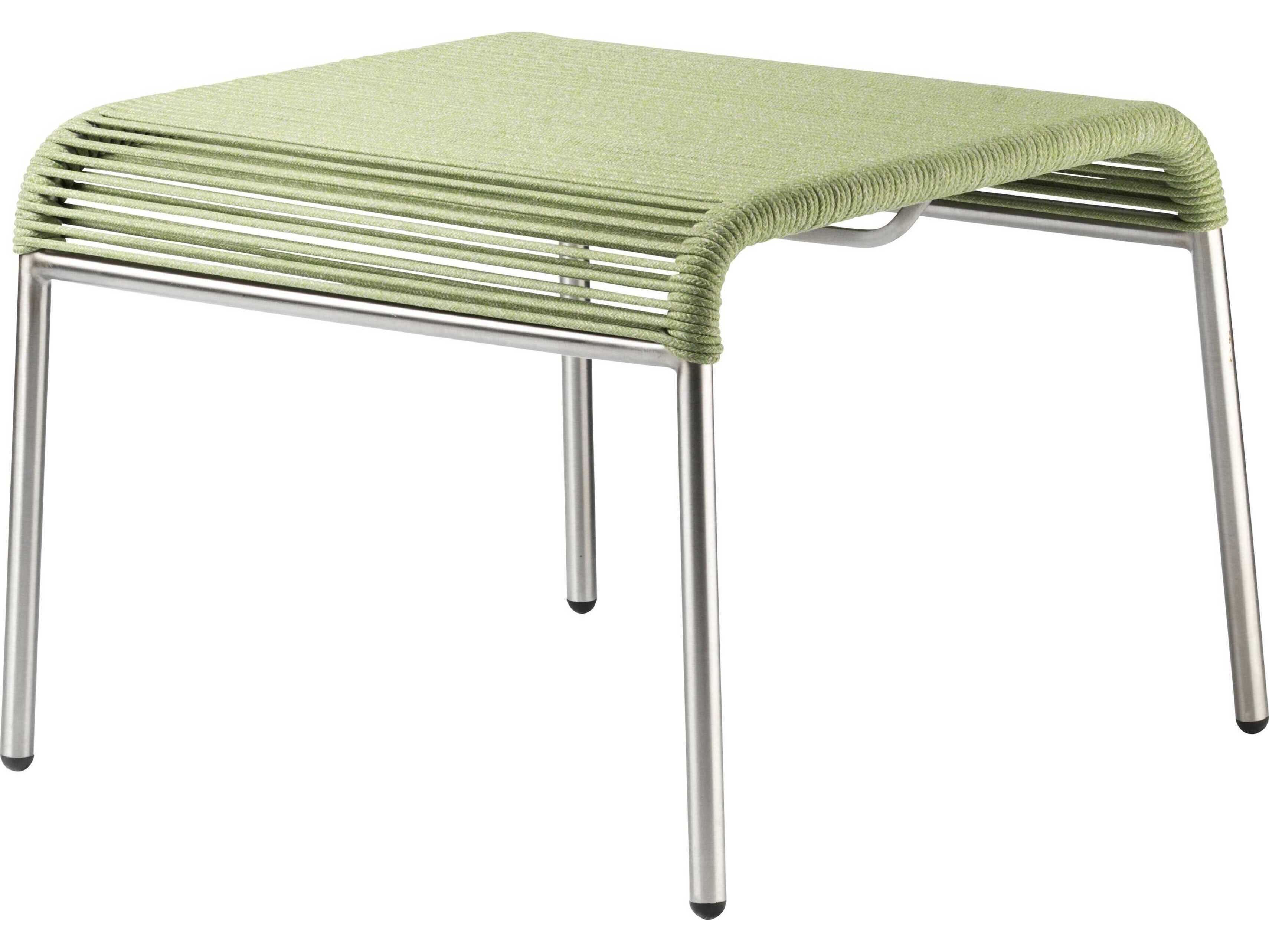 FDB Mobler Outdoor Teglgaard Green Mixed Steel Rope Ottoman
