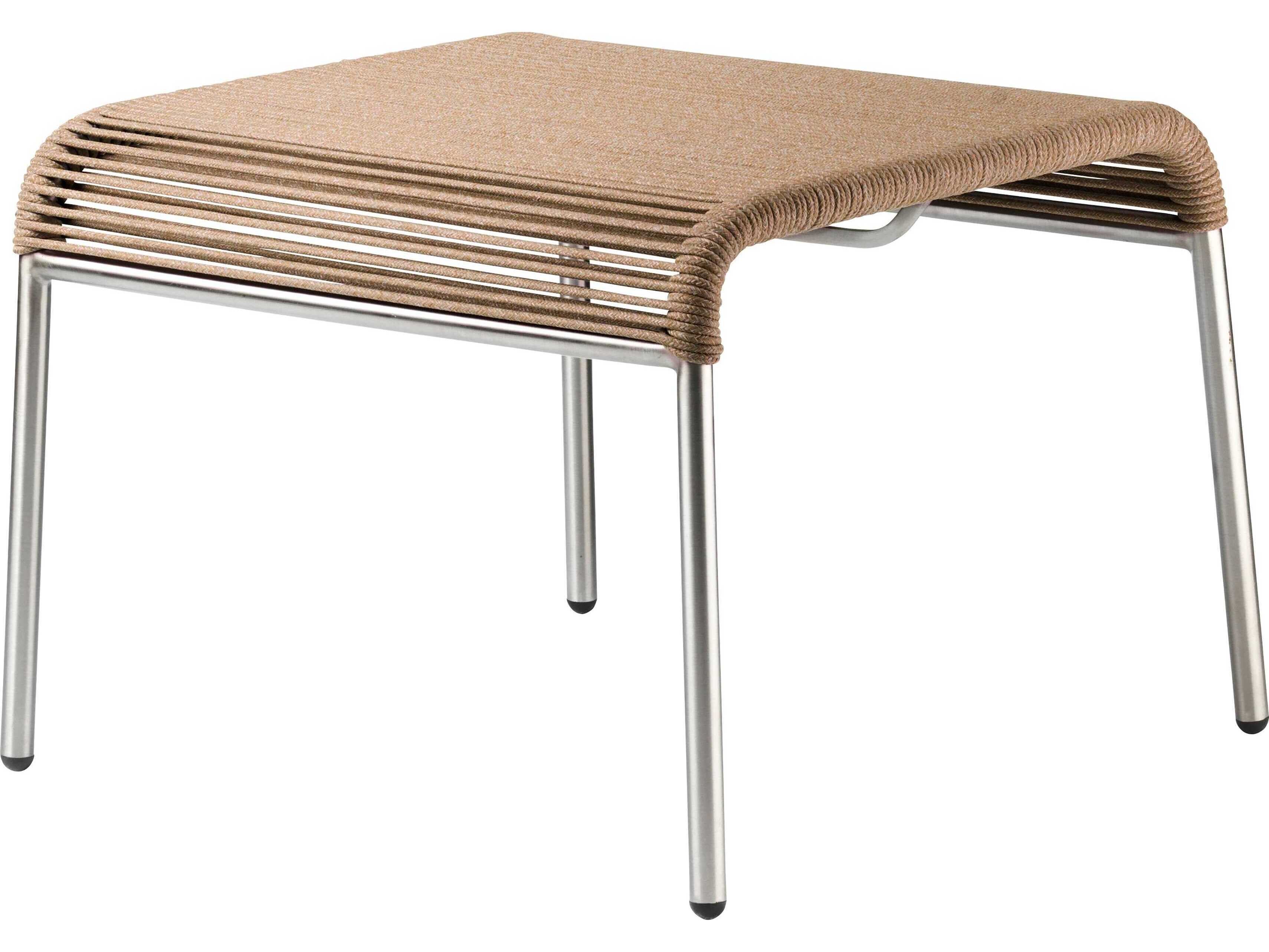 FDB Mobler Outdoor Teglgaard Brown Mixed Steel Rope Ottoman