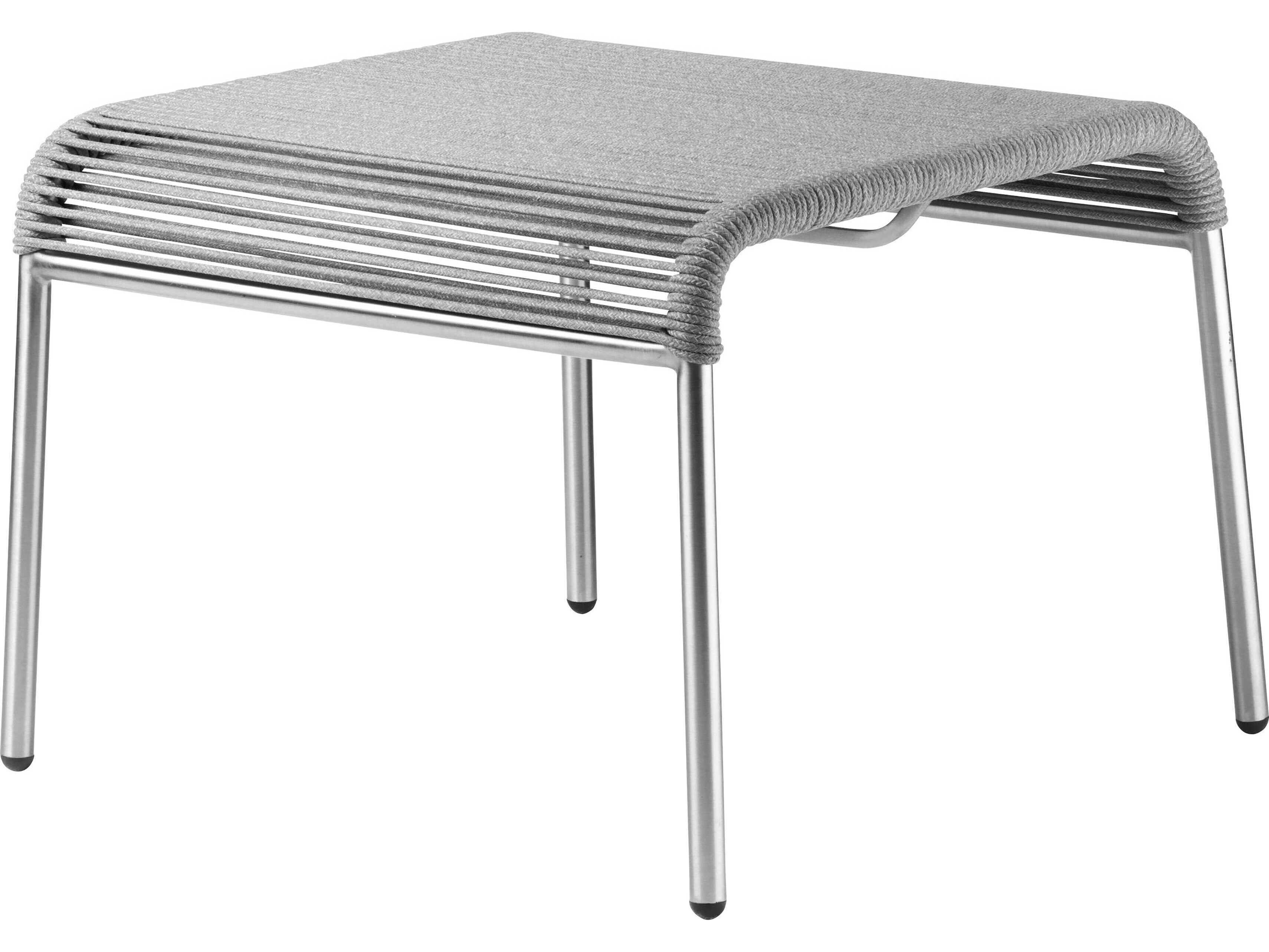 FDB Mobler Outdoor Teglgaard Light Grey Mixed Steel Rope Ottoman