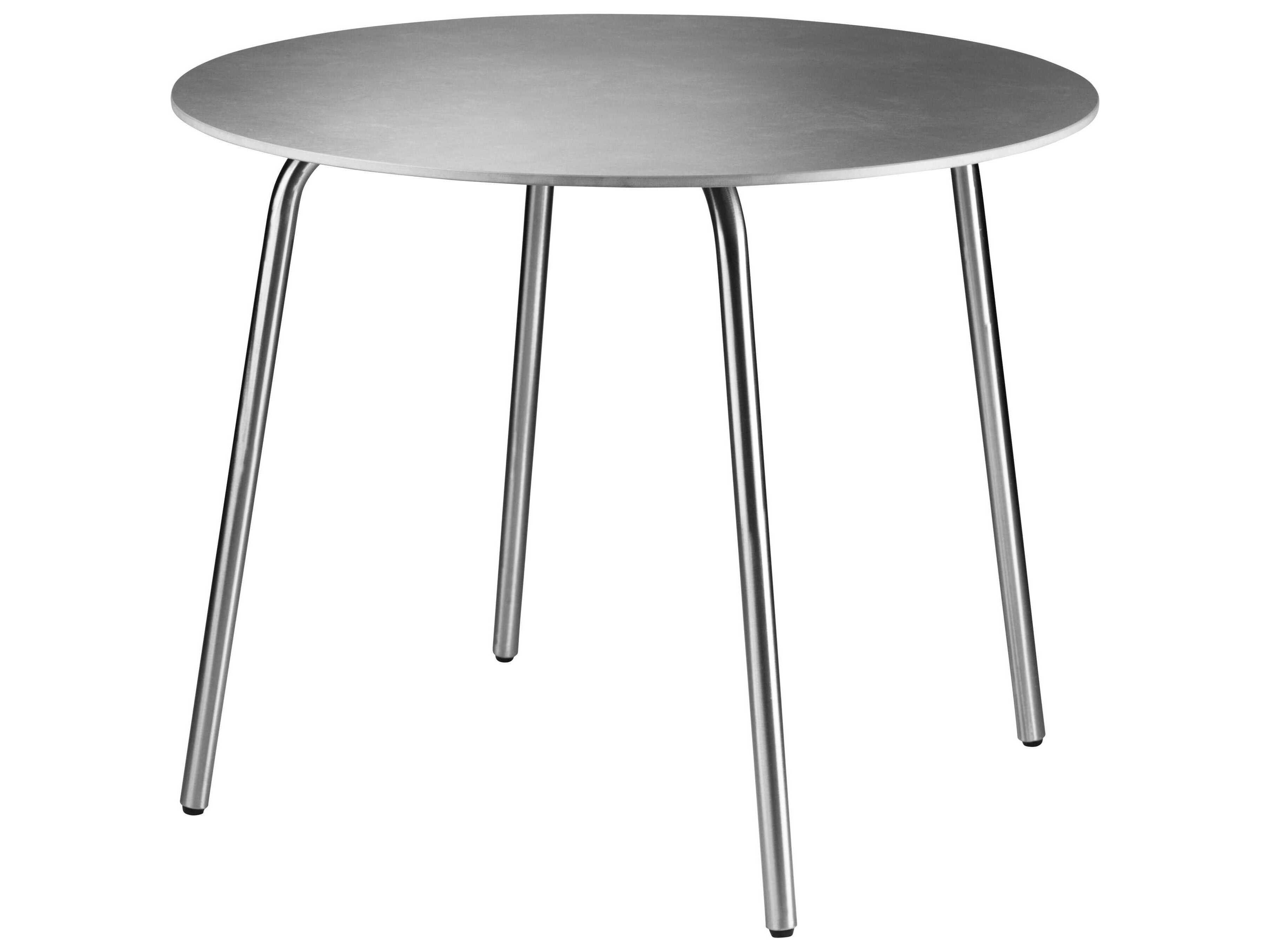 FDB Mobler Outdoor Teglgaard Stone Steel Round Dining Table