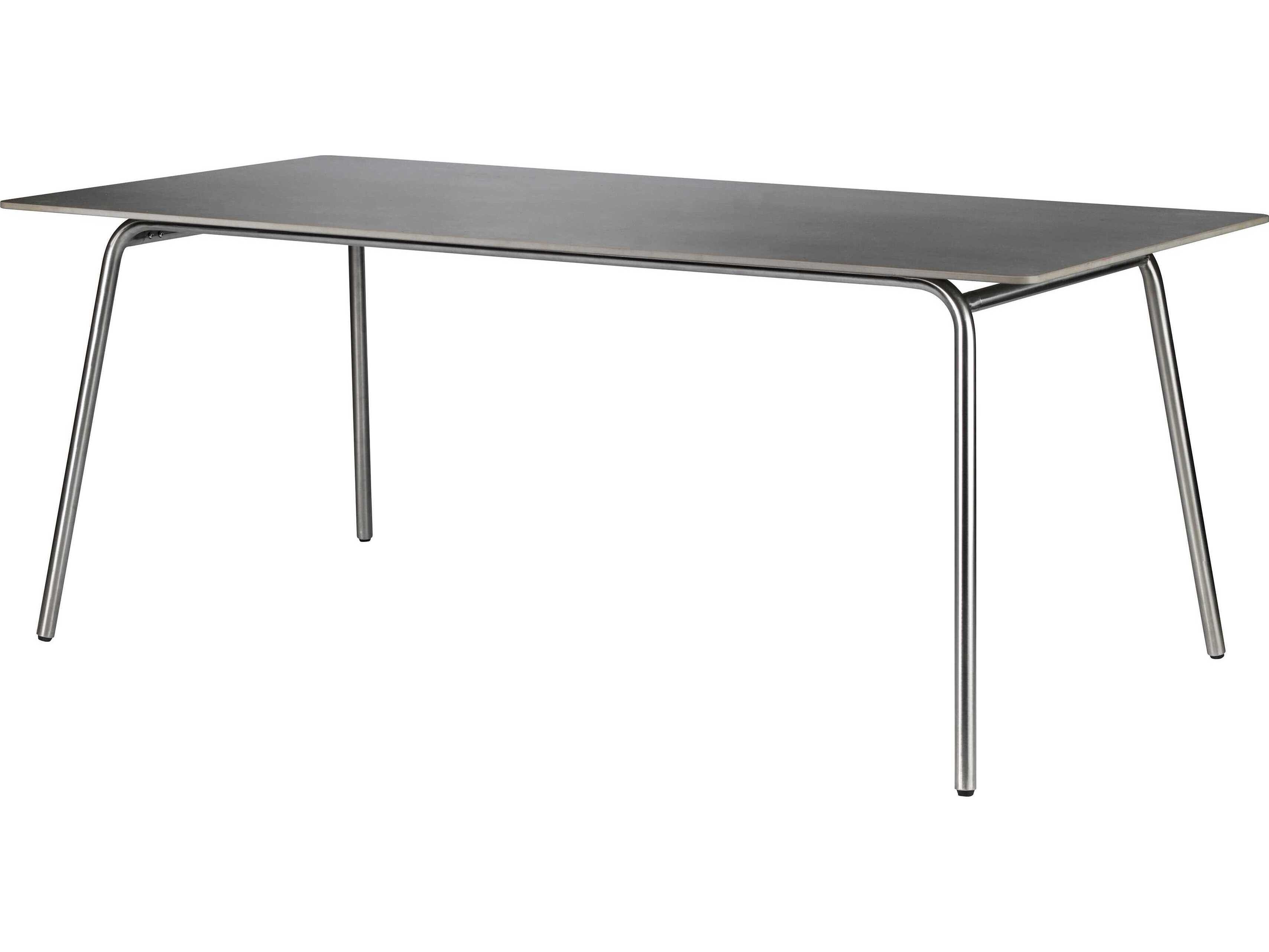 FDB Mobler Outdoor Teglgaard Stone Steel Rectangular Dining Table