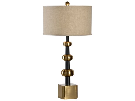 Frederick Cooper Hudson Blacksmith antique Brass Natural Linen Buffet Lamp