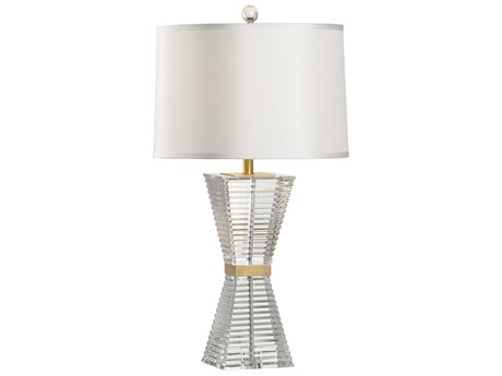 Frederick Cooper Haydid Crystal Clear Gold Off White Silk Buffet Lamp