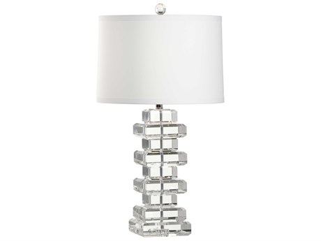 Frederick Cooper Regency Crystal Clear Off White Silk Buffet Lamp