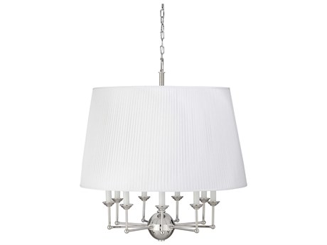 Frederick Cooper 9-Light Polished Nickel White Candelabra Empire Chandelier