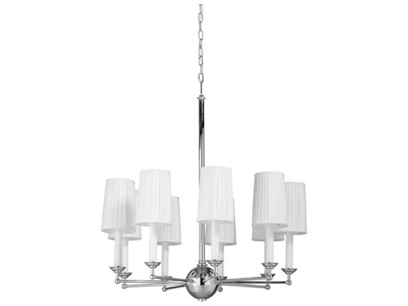 Frederick Cooper 9-Light Polished Nickel White Candelabra Empire Chandelier