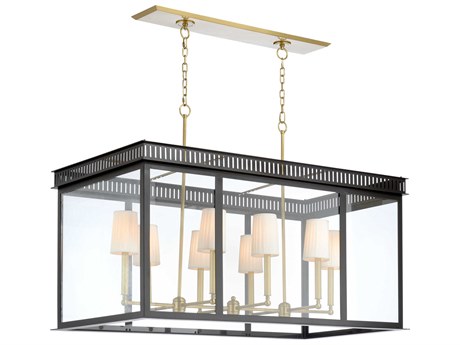 Frederick Cooper 8-Light Black Antique Brass Clear Glass Empire Island Pendant