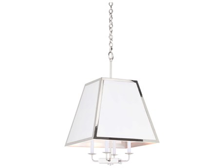 Frederick Cooper 4-Light Polished Nickel Chantilly Lace White Pendant