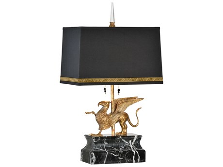Frederick Cooper Acropolis Gold Leaf Black Silkette Buffet Lamp
